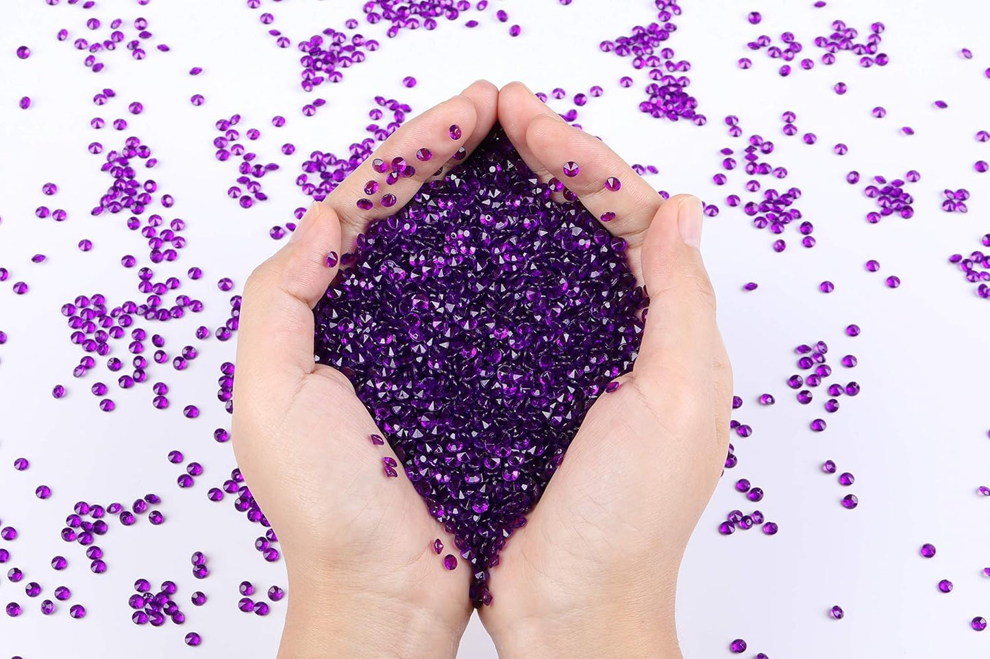 10000 pcs/Pack Wedding Table Scatter Confetti Crystals Acrylic Diamonds Vase Fillers 4.5 mm Rhinestones for Wedding, Bridal Shower, Vase Beads Decorations (Dark Purple)