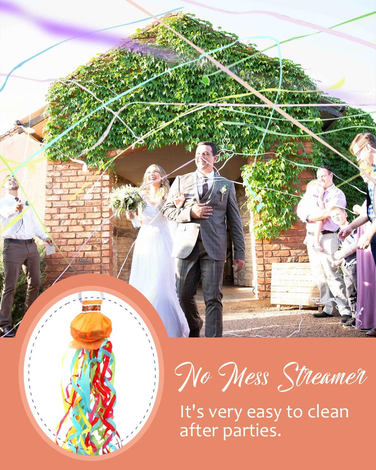 BATTIFE 10Pack Streamers Poppers - Colorful Hand Throw Confetti Poppers, No Mess Paper Crackers for Birthday Wedding Party Celebrations, Multi-Color