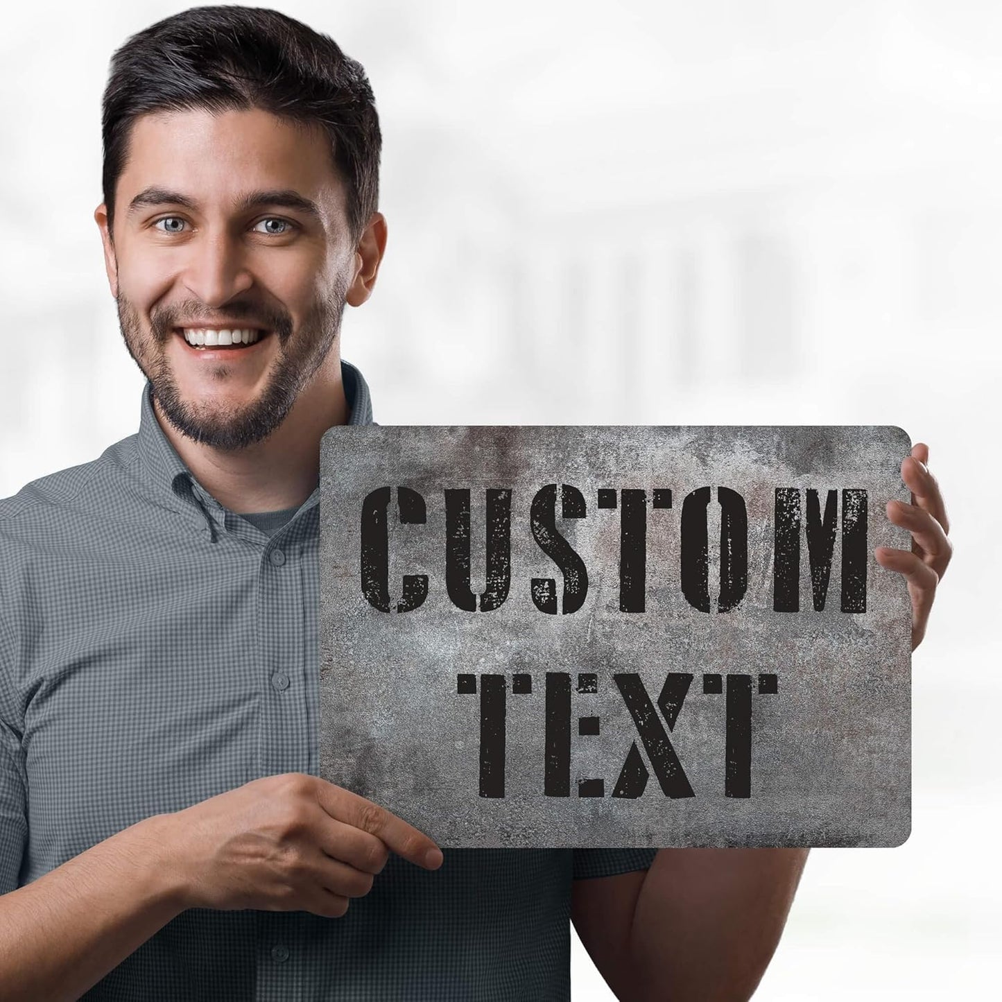 Custom Sign, Custom Street Sign, 11 Font Colors, 13 Font Styles, 4 Hole Options, 22 Sizes, 10x14 Inches, Rust Free DiBound, Fade Resistant, Made in USA by My Sign Center (Grunge Metal)