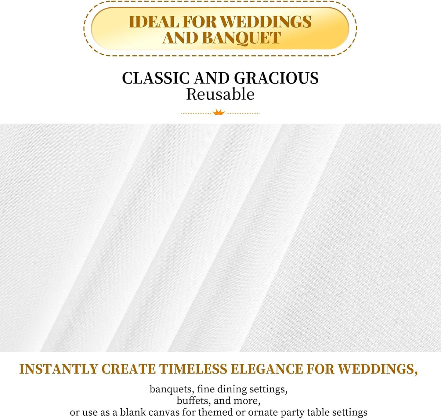 12 Pack 60 x 126 Inch Tablecloth Rectangle, White Rectangle Tablecloth Polyester Tablecloth for 8 Ft Rectangle Tables, Washable Fabric Table Cover for Wedding Party Dining Buffet Parties or Camping