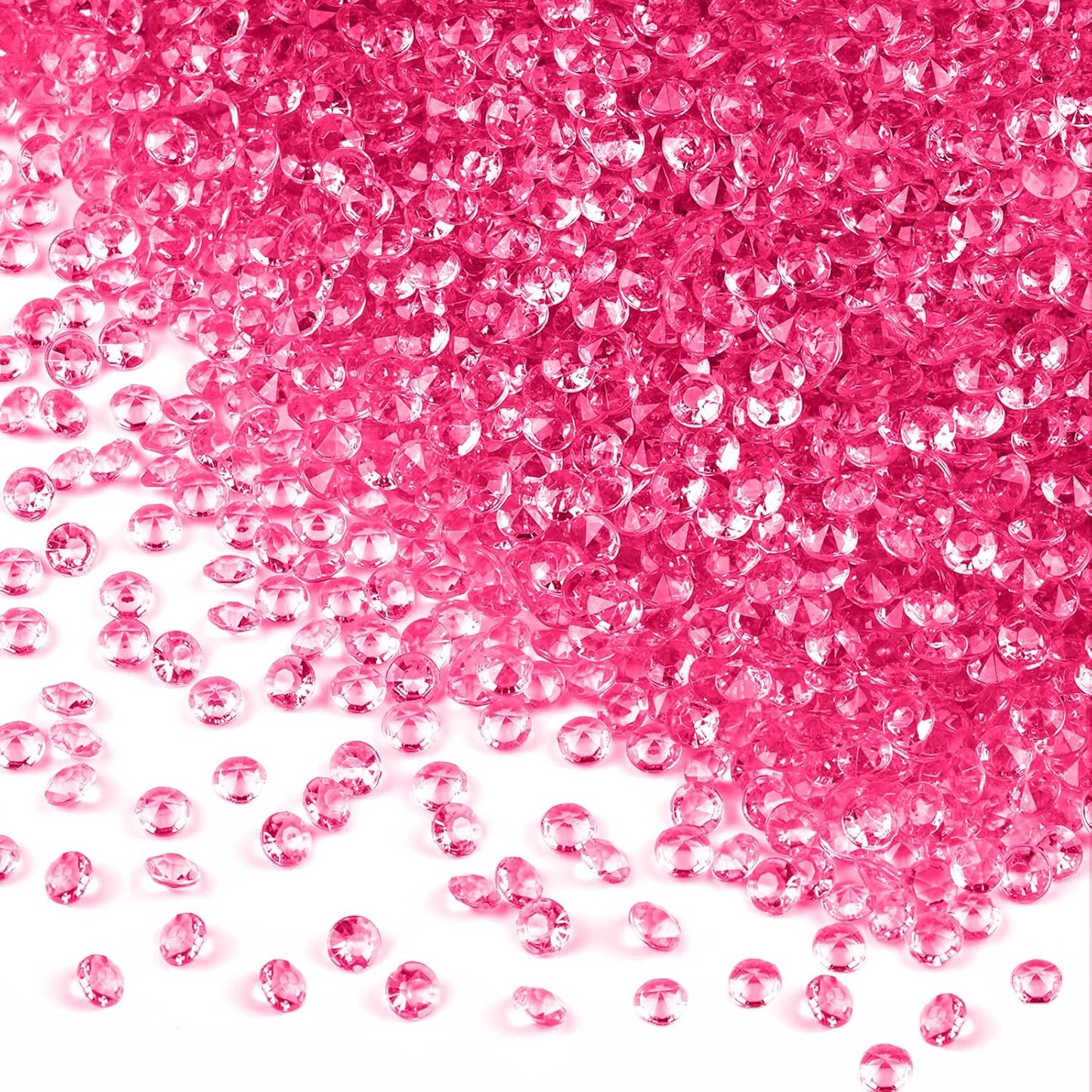 10000Pcs Crystal Acrylic Diamond Fake Gems Vase Filler, 4.5mm Faux Diamonds for Table Scatter Wedding Party, Bridal Shower, Birthday Decoration, Pink