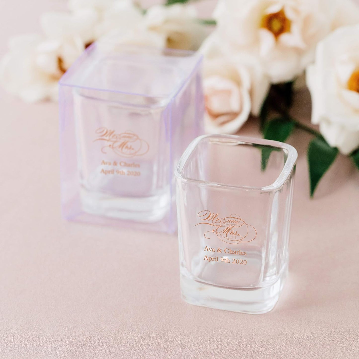 WEDDINGSTAR Personalized 2oz Square Shot Glass Customizable Full Color Print - 1 pack (sample)