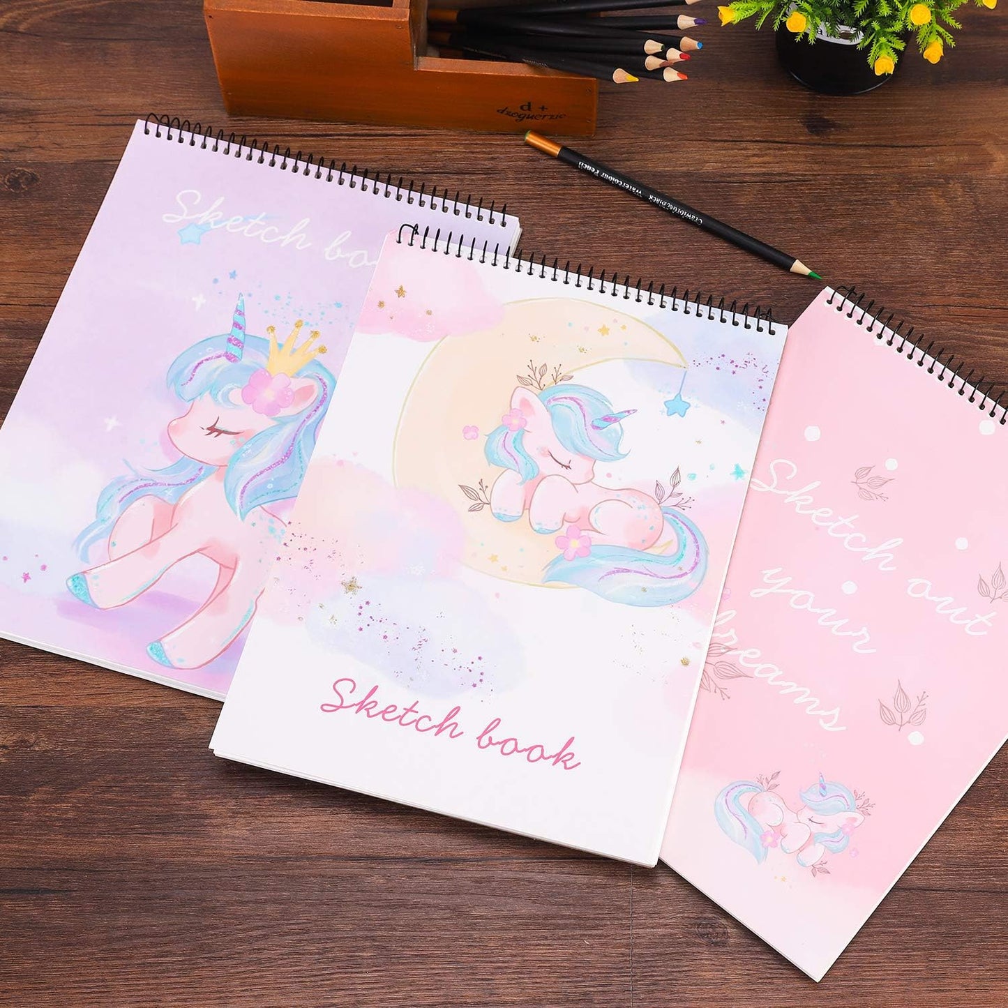 Sketch Book, 100 Pages (50 Sheets), Spiral Bound Artist Sketch Pad, Acid Free Drawing Paper for Drawing, Painting, Sketching or Doodling for Girls