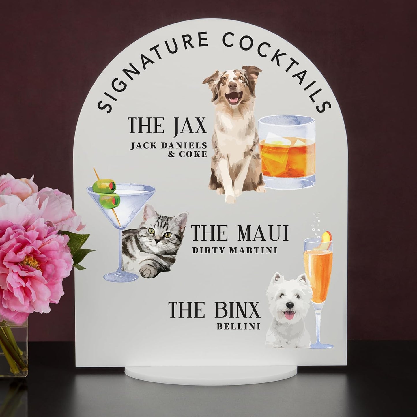Pet Signature Drink Wedding Signs