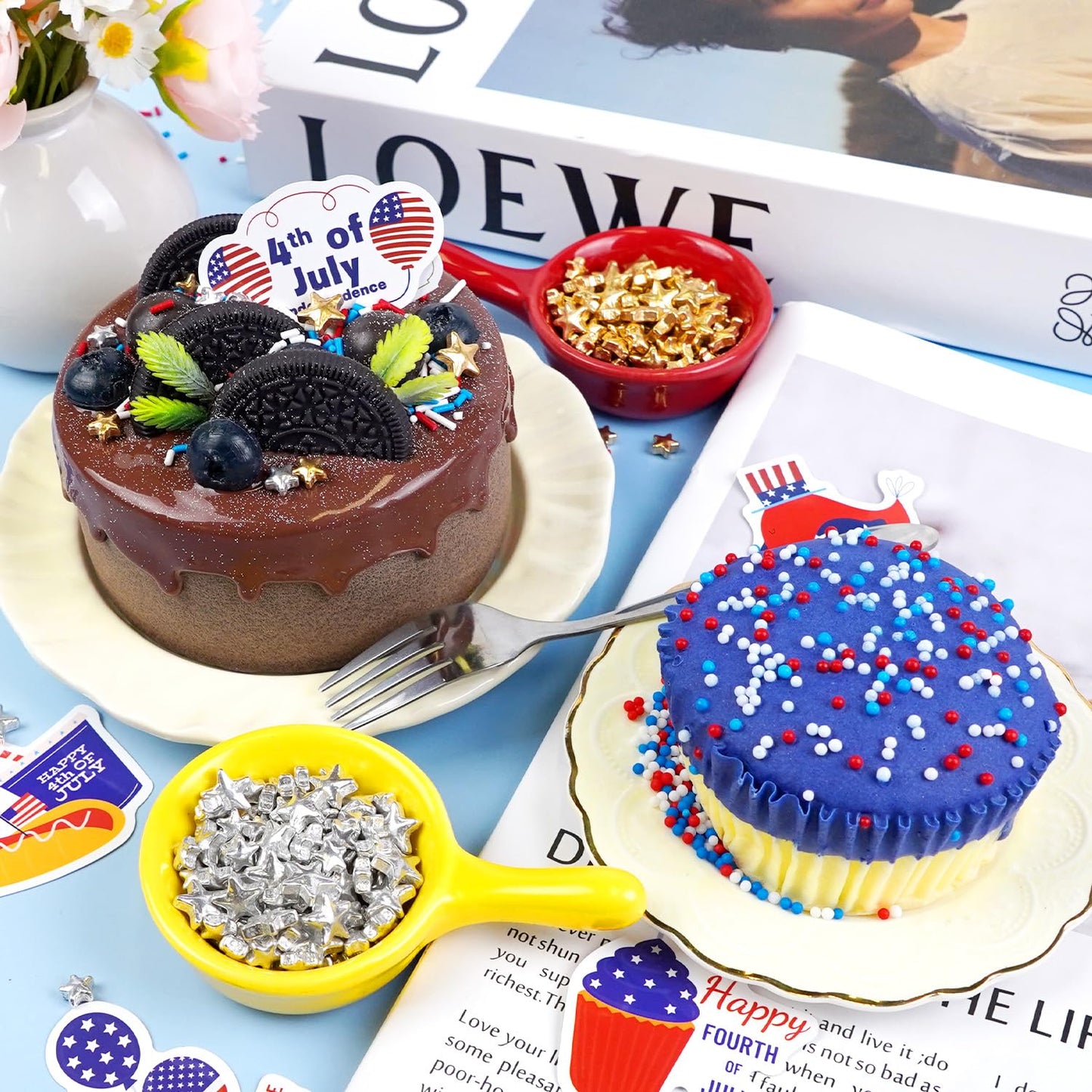 Dazzjoy Patriotic Sprinkles, 4th of July, Edible Patriotic Sprinkles for Cake Decorating, 150g/5.29oz, Cake Decoration & Cupcake Topper, Wedding Party Valentines Supplies