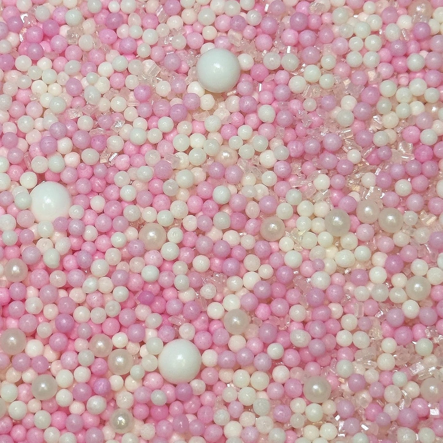 Fancy Sprinkles Bubble Bath Sprinkles, Real Sugar, For Ice Cream, Cookies, Cakes, Cupcakes, Dessert Decorating, Pink & White Sprinkles (0.5c)
