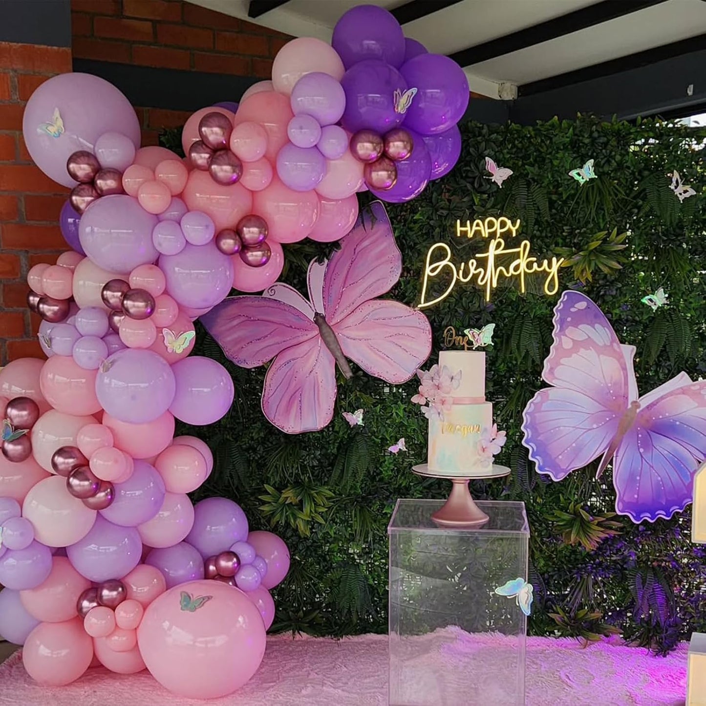 Pink and Purple Balloons, 60 Pcs 12 Inch Pastel Metallic Purple Pink Confetti Balloons with Magenta Balloon for Girls Women Birthday Baby Shower Bridal Shower Wedding Princess Party Decorations