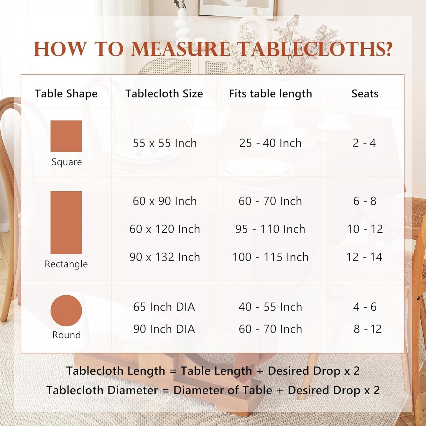 100% Pure Linen Tablecloths 60x120Inches,Rectangle Table Cloth for Dining,Picnic,Weddings and Restaurants,Durable Stonewashed Tablecloths (Re-Caramel, Rectangle - 60 x 120 Inch)