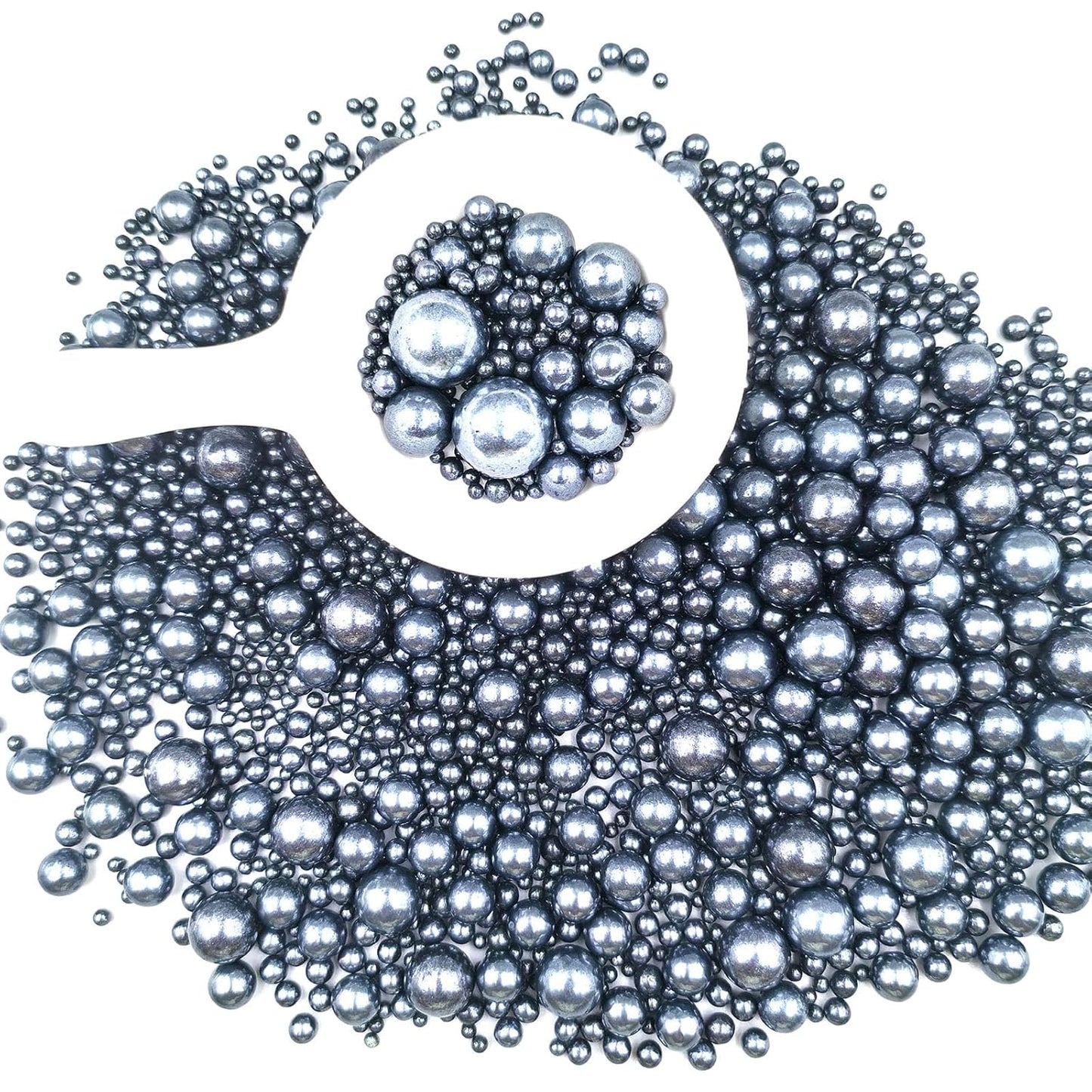 Edible Pearl Sugar Sprinkles Black Candy Mixing Size Baking Edible Cake Decorations Cupcake Toppers Cookie Decorating Celebrations Wedding Valentines Easter Halloween Christmas Supplies 120g/ 4.23oz