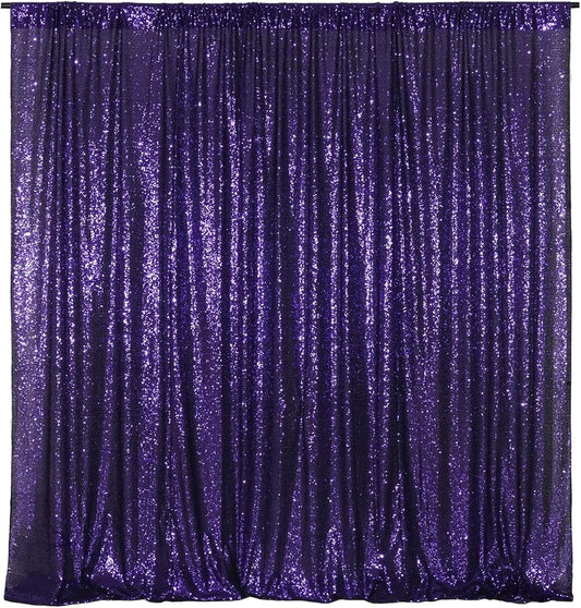 Poise3EHome 2Ft x 8Ft Champagne Sequin Backdrop Curtain, Glitter Thick Satin Sequin Background Drapes, Sparkly Opaque Photography Curtain,Xmas Thanksgiving Backdrop for Wedding Party Festival Decor
