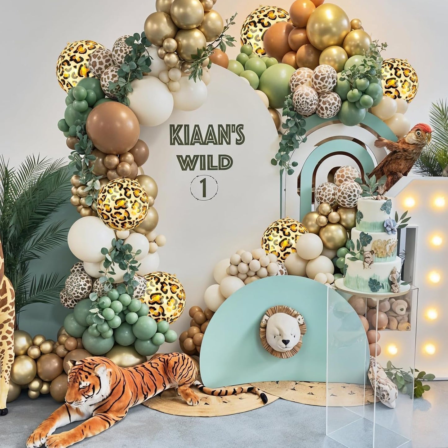 Leopard & Cheetah Print Foil Balloons, 6Pcs Large Metallic Leopard print Round Balloons, 22 Inch Big Round Foil Balloon for Camo Animal Jungle Adventure Birthday Party Baby Shower Wedding Decorations