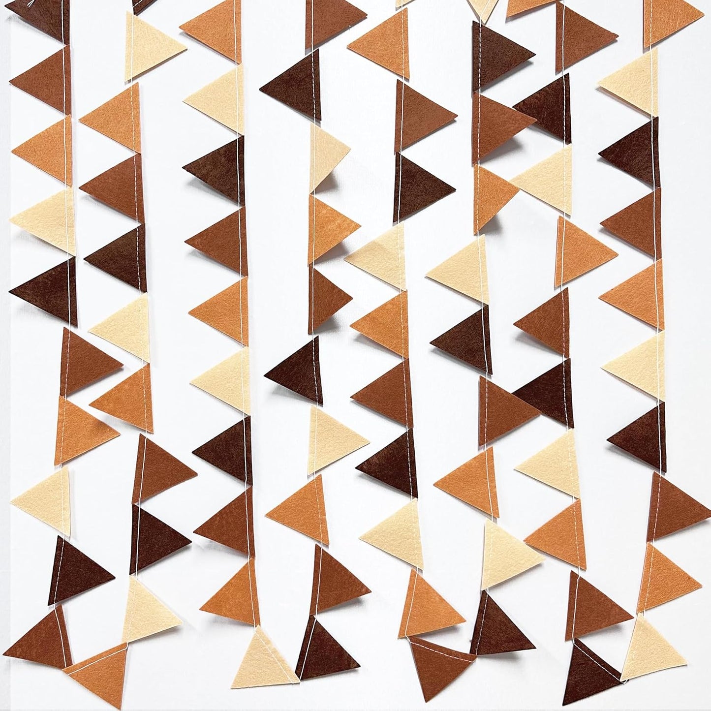 Brown Party Decorations Ombre Brown Felt Hanging Triangle Mini Bunting Pennant Banner Flag for Birthday Baby Shower Wedding Neutral Boho Woodland Safari Western Cowboy Party Classroom Nursery Decor