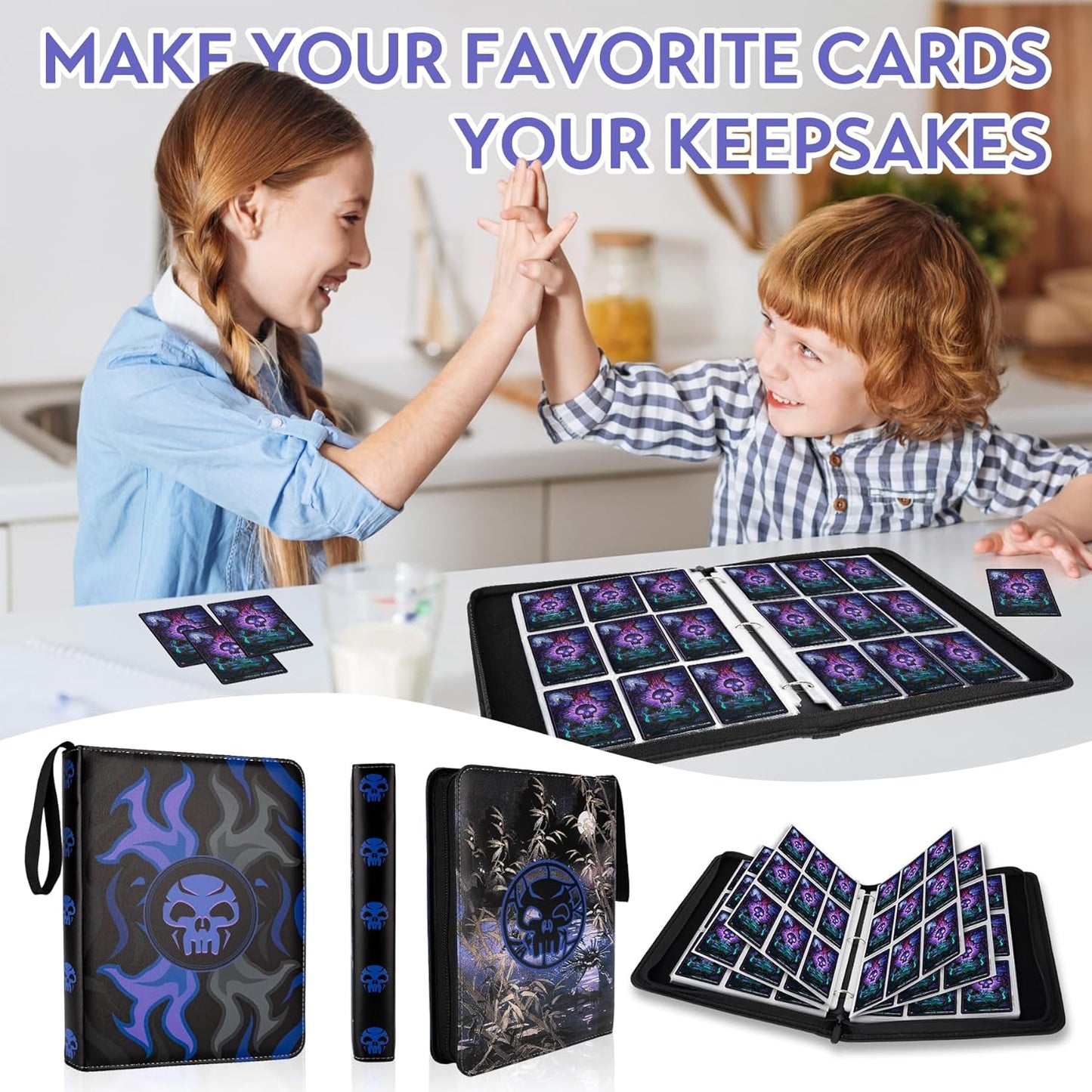 9 Pocket Card Binder for MTG/YGO/PTCG/Game Cards, Holds 900 Cards,Premium Card Collector Book for TCG Players,Toys Gifts for Kids(purple)