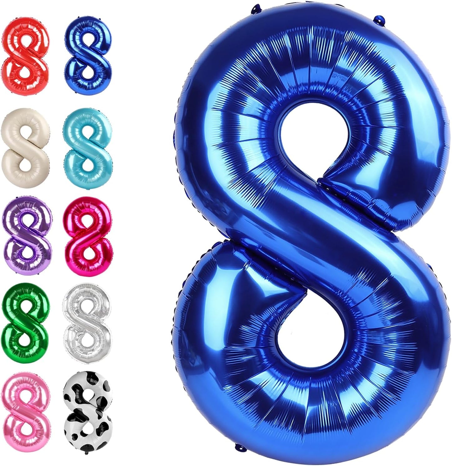 Navy Blue Foil Number 8 Balloon 40 Inch, Helium Mylar Eight Number 8 18 28 38 48 58 80 88 Birthday Balloons, 8th Blue Women Men Wedding Anniversary, Graduations Party Supplies