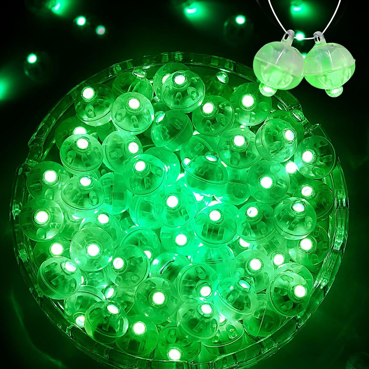 100PCs Mini Led Lights, Led Balloons Light for Neon Party Lights, Paper Lanterns, Easter Eggs, Birthday Party, Wedding, Halloween, Christmas Decoration (Glow Steadily Green)