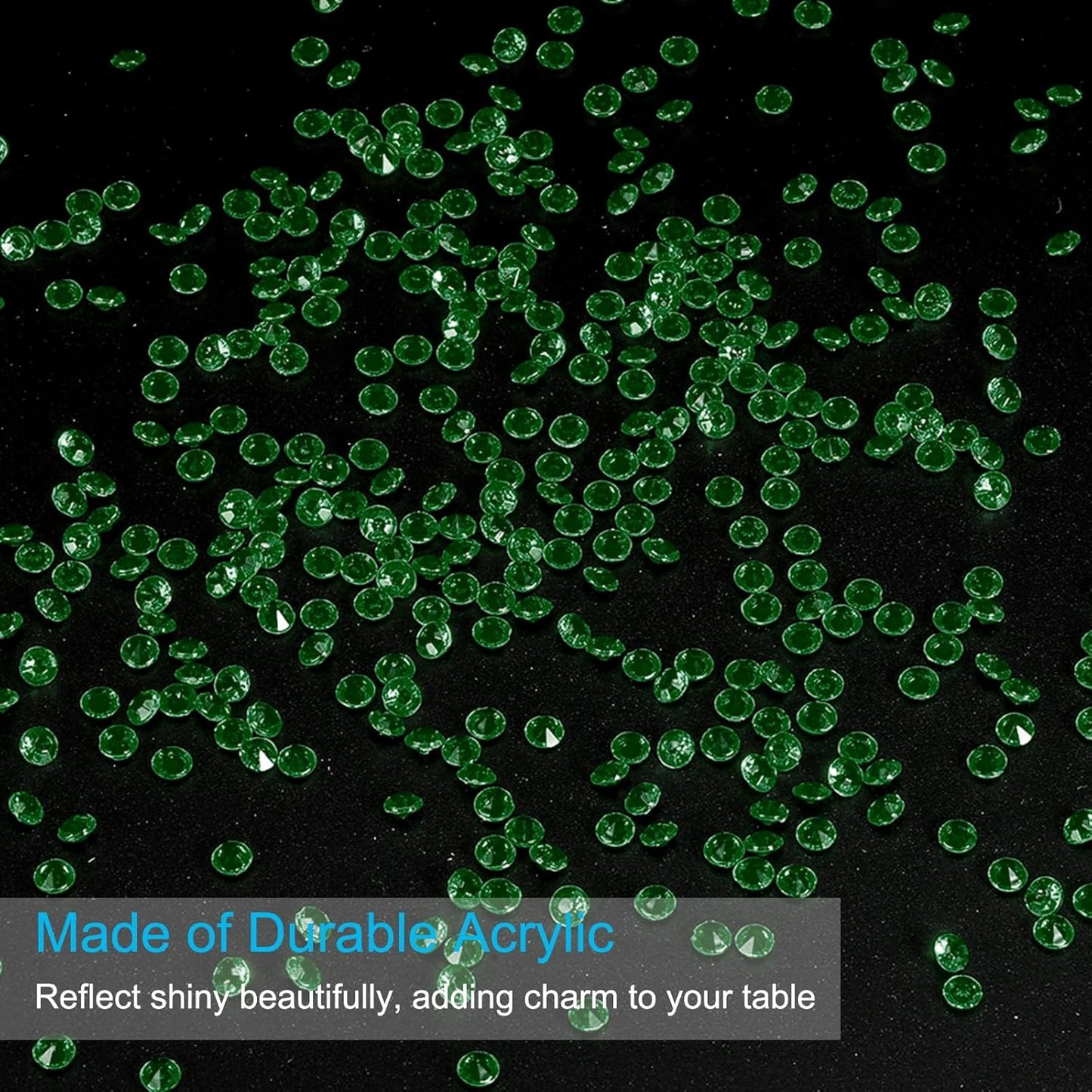 PATIKIL 10000 Pcs Wedding Table Scatter Confetti Crystals 4.5mm Acrylic Diamonds Vase Fillers Gems for Table Centerpiece Decorations Party Vase Beads, Dark Green
