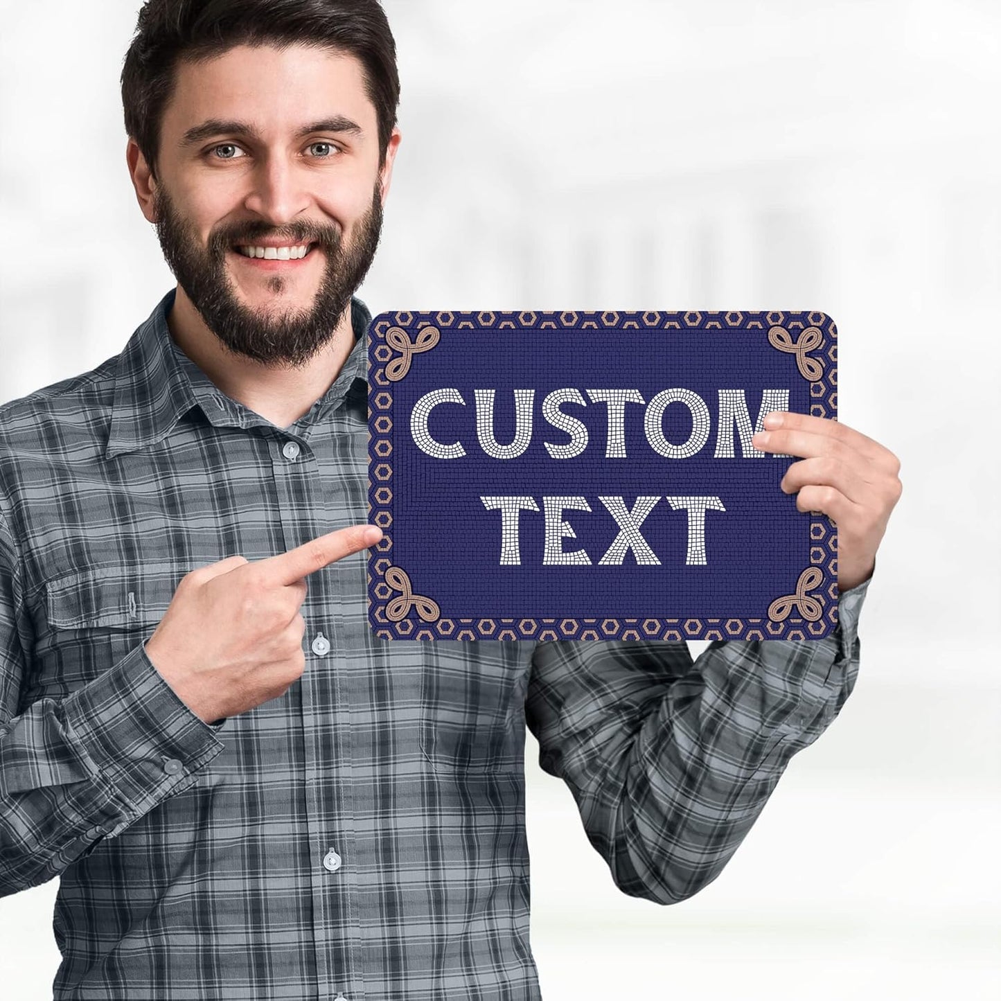 Custom Sign, Custom Street Sign, 11 Font Colors, 13 Font Styles, 4 Hole Options, 22 Sizes, 7x10 Inches, Rust Free DiBound, Fade Resistant, Made in USA by My Sign Center (Fauxsaic 1)