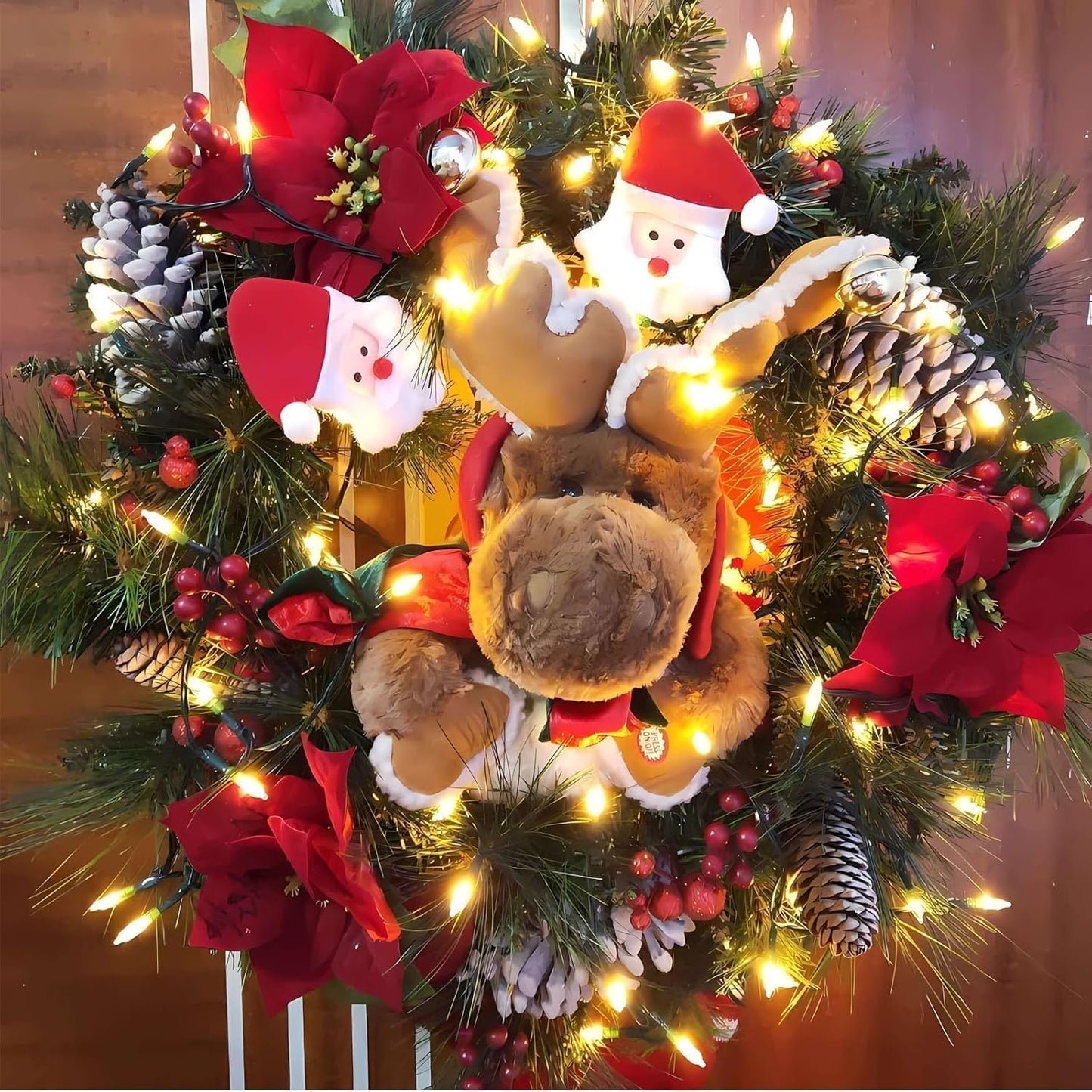 Tcamp 33ft 100LED Battery Operated Christmas Lights Outdoor Indoor, Battery Christmas Tree Lights with Remote Timer, 8 Modes Battery String Lights for Xmas Tree Wreath Bedroom Decor (Warm White)