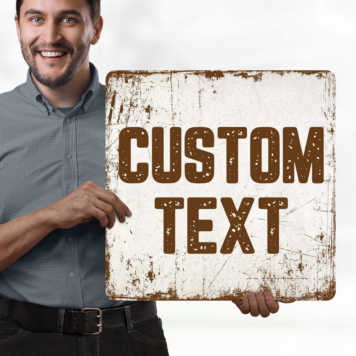 Custom Sign, Custom Street Sign, 11 Font Colors, 13 Font Styles, 4 Hole Options, 22 Sizes, 18x18 Inches, Rust Free DiBound, Fade Resistant, Made in USA by My Sign Center (Rustic)