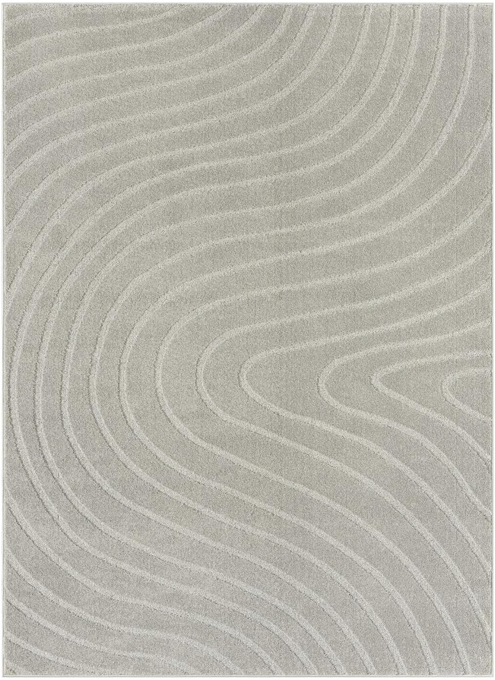 LUXE WEAVERS Modern Geometric Wave Gray 2x3 Area Rug