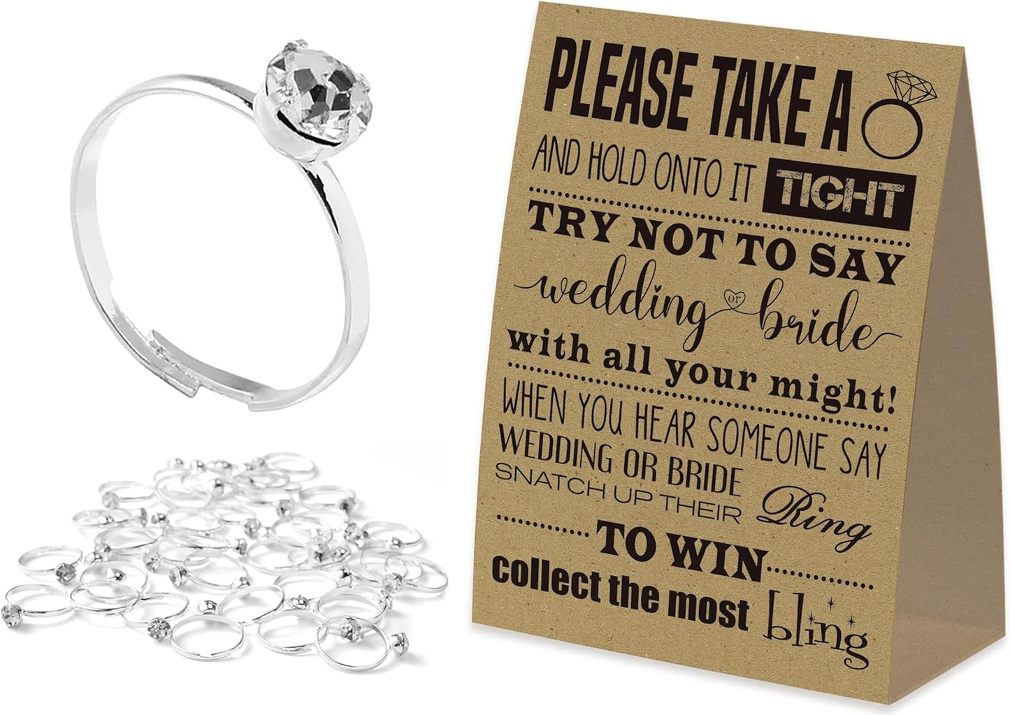 Don't Say Bridal Games, Put A Ring On It Bridal Shower Games,50 Metal rings, Bridal Shower Decorations, Bachelorette Party Games, Wedding Shower Supplies-DSB05