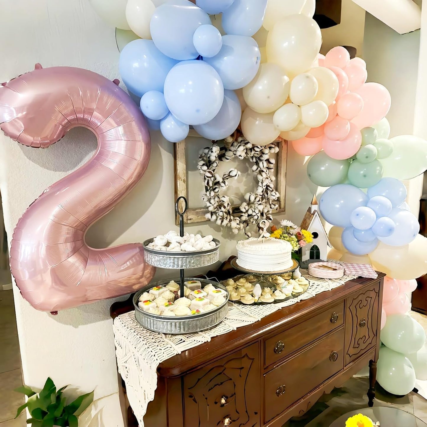 40 Inch Balloon Number 2 Pastel Pink, Large Foil Light Pink Number Balloons Set 0-9 for Girls Women, Digital 2 Helium Balloons for Girls 2nd Birthday Graduation Princess Party Decorations