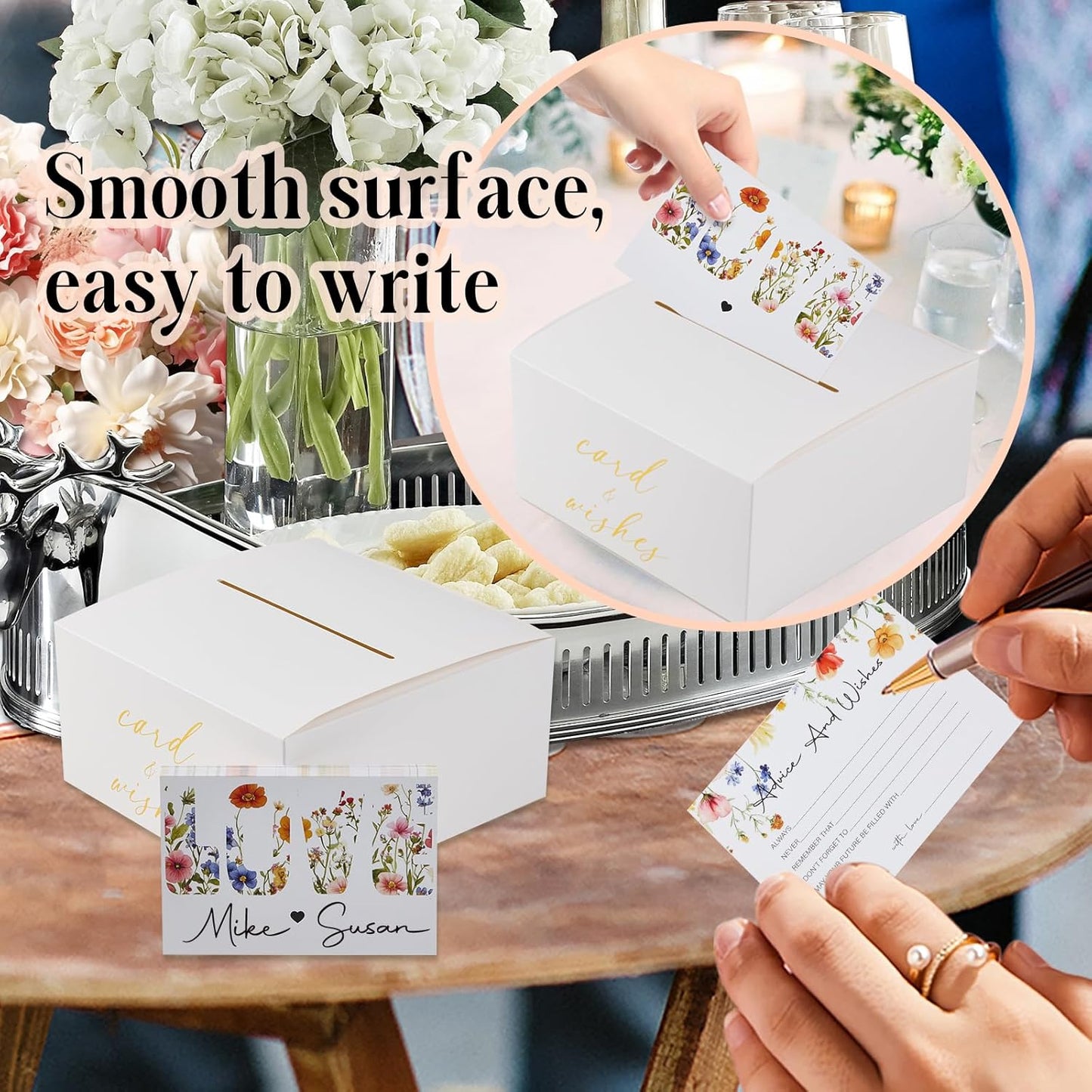 Bridal Shower Games Advice And Wishes Cards Wedding Shower Games 50 Guests Wedding Advice Cards Love is in Bloom