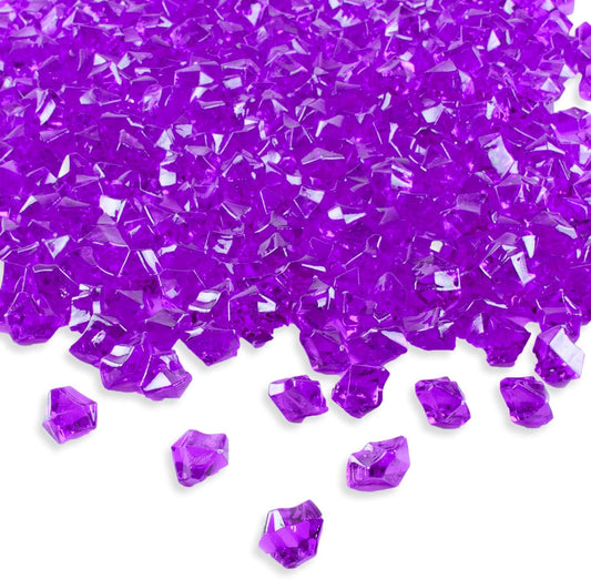 Super Z Outlet Acrylic Color Ice Rock Crystals Treasure Gems for Table Scatters, Vase Fillers, Event, Wedding, Arts & Crafts, Birthday Decoration Favor (190 Pieces) (Purple)