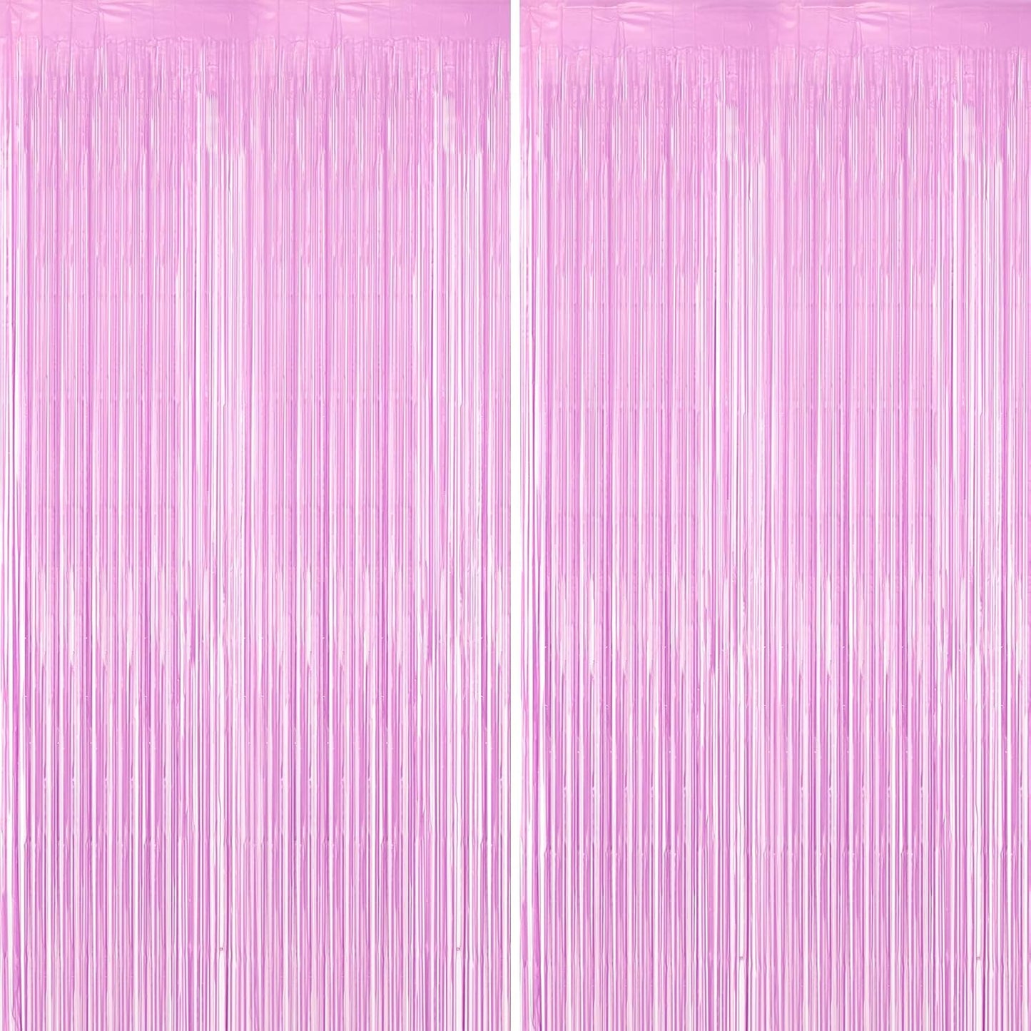 2 Pack Pastel Purple Foil Fringe Backdrop Curtains, Tinsel Streamers Birthday Party Decorations for Girl, Fringe Backdrop for Graduation, Baby Shower, Gender Reveal, Halloween Party
