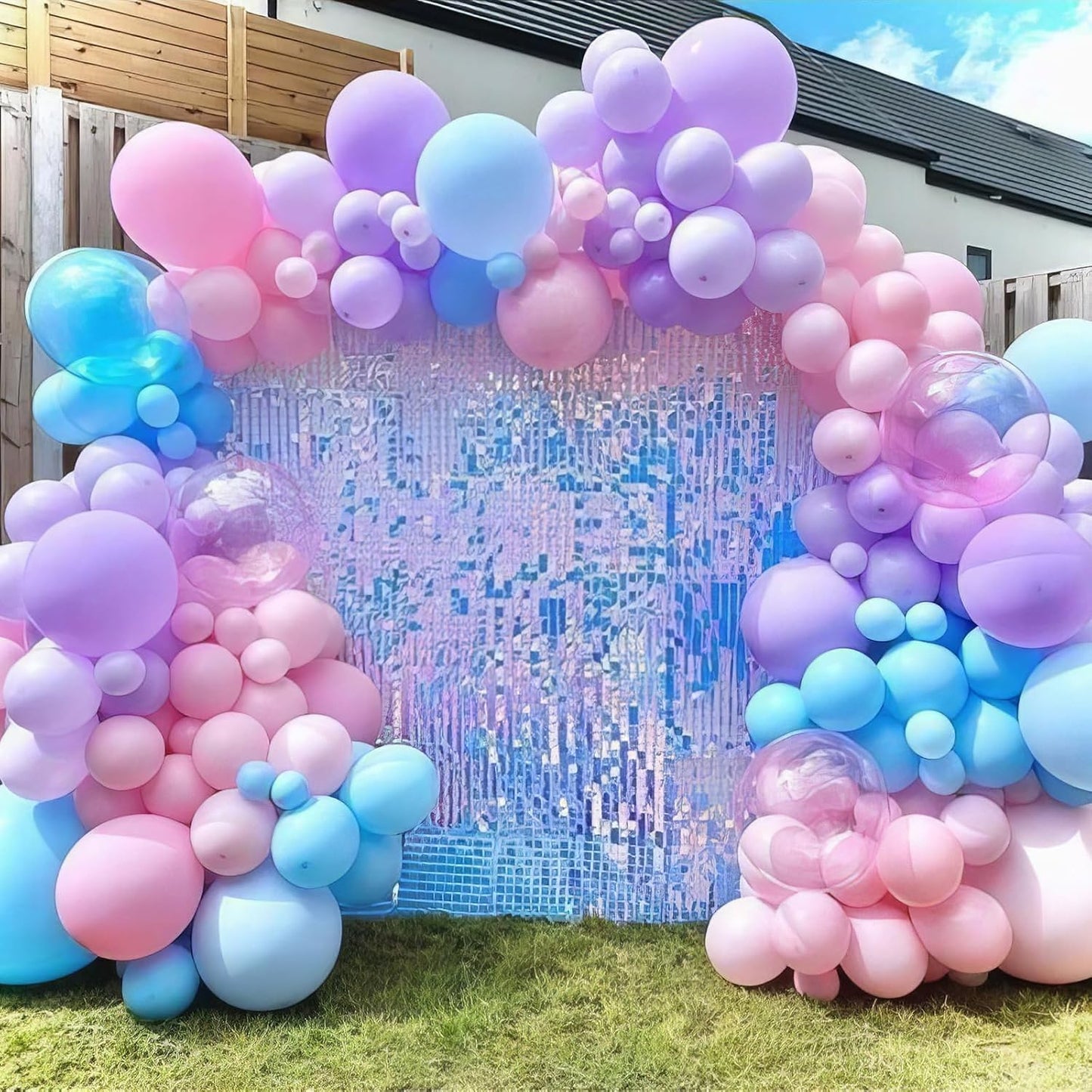 Mermaid Balloons, 50Pcs 12 Inchs Baby Pink Purple Blue Confetti Balloons for Girls Princess Birthday Ocean Theme Party Baby Shower Wedding Engagement Decorations