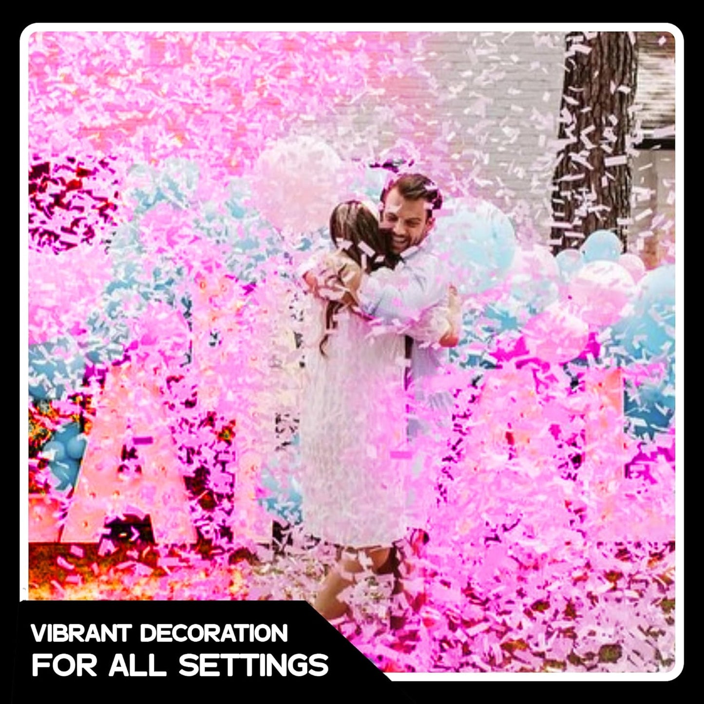 Ultimate Confetti, Pink Biodegradable Confetti - Rectangular Fluttering Tissue Paper Confetti for Cannon and Launcher use – Best for Gender Reveal, Parties, Concerts and Weddings - 20 lb, 320 oz