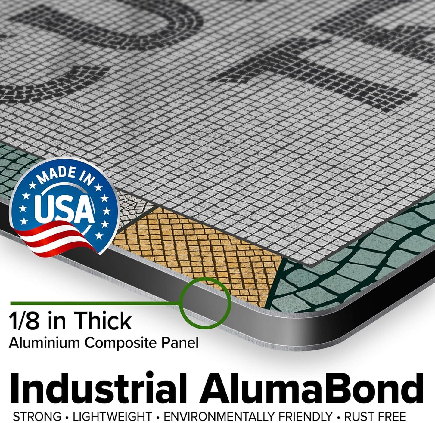 Custom Sign, Custom Street Sign, 11 Font Colors, 13 Font Styles, 4 Hole Options, 22 Sizes, 12x18 Inches, Rust Free DiBound, Fade Resistant, Made in USA by My Sign Center (Fauxsaic 2)