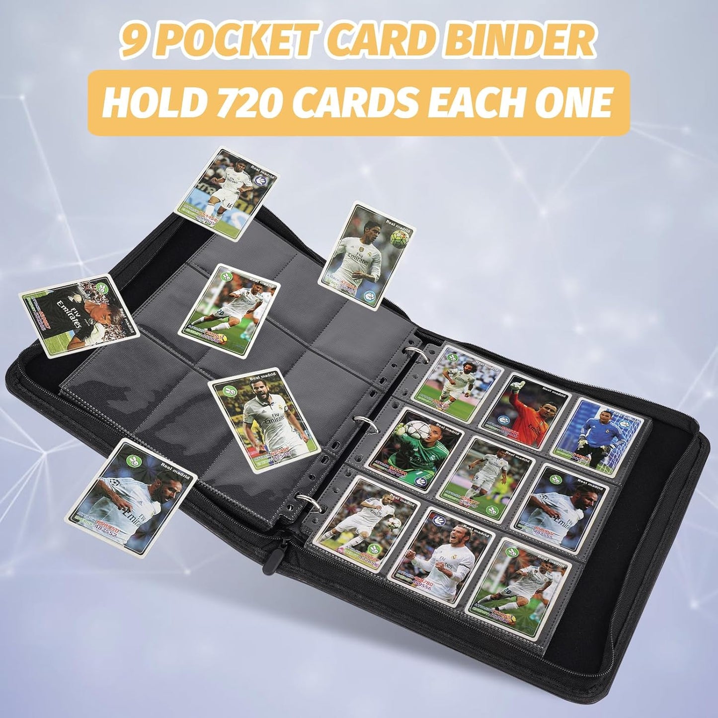 Trading Card Binder, 720 Pockets Card Binder, 9-Poccket Sided Pocket Sports Card Binder, Premium Card Binders Compatible with MTG, TCG, Baseball Cards(Dark Green)