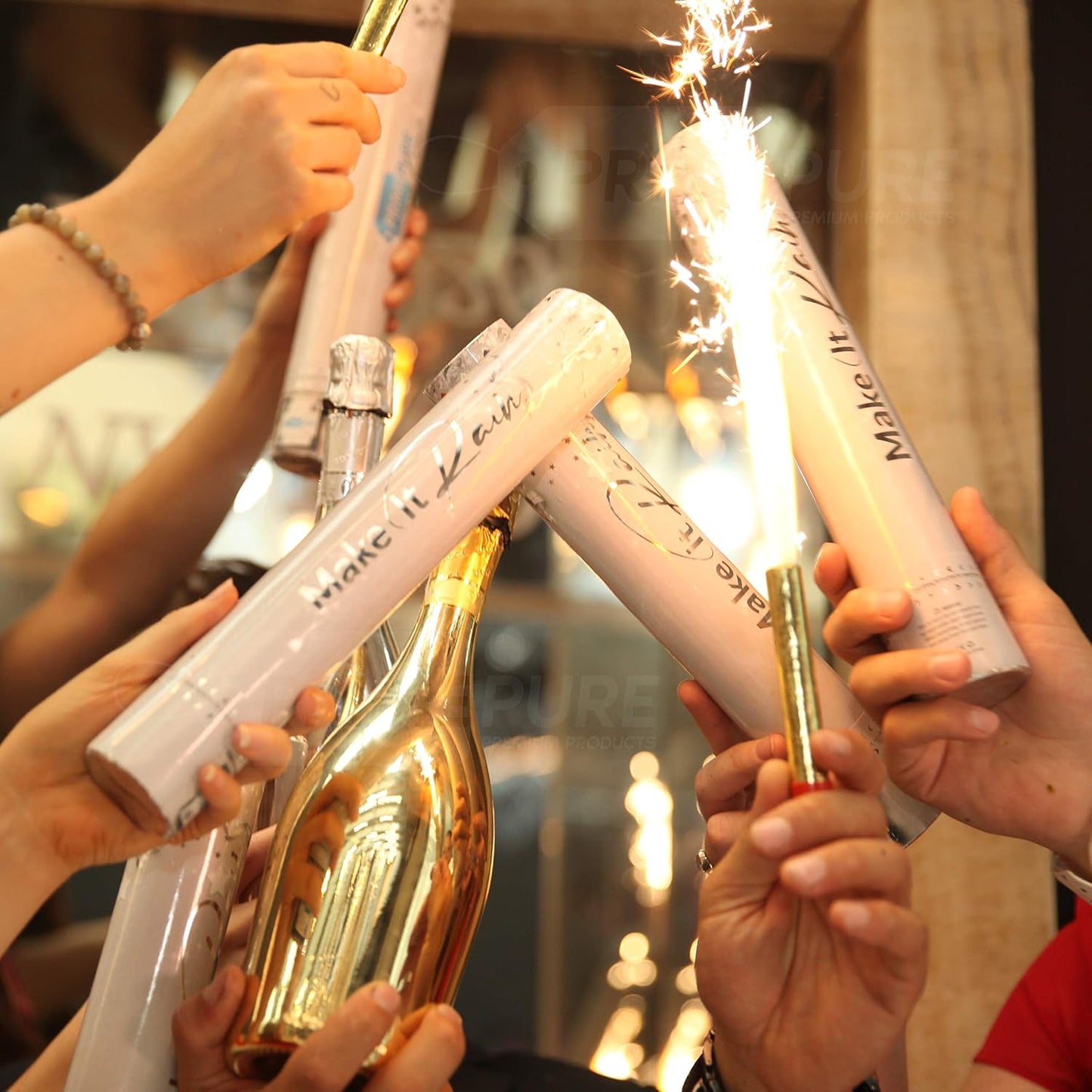 PrimePure Confetti Cannon Party Poppers - Metallic Foil Multicolor Confetti Poppers - 2 Pack - Easy-to-Use Party Cannon - Glitter Bomb Sparkle Pop Gun for Graduation, Birthday, Celebration, Prank