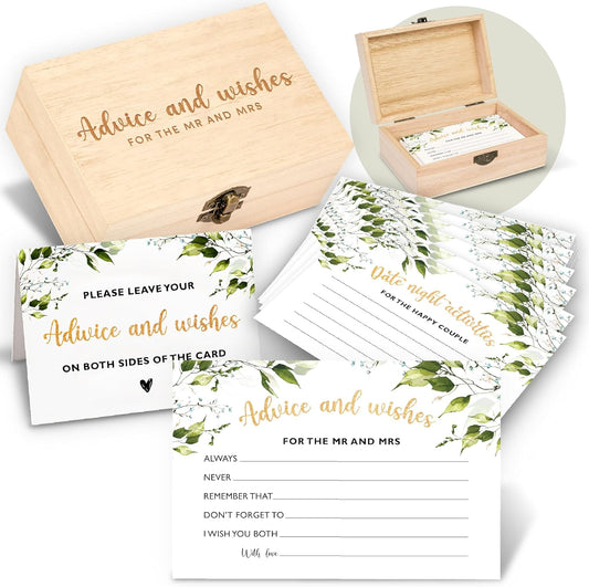 Advice and Wishes for The Mr and Mrs - Wedding Advice Cards for Bridal Shower Decorations, Bridal Shower Advice Cards for Bride and Groom Well Wishes Box