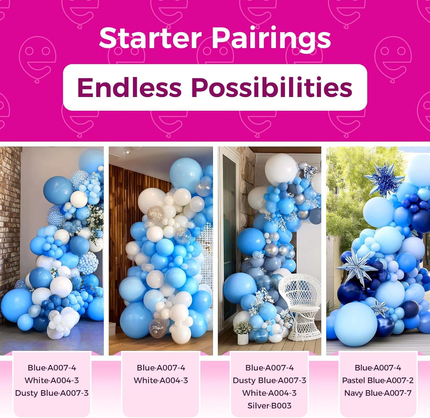 Bezente Blue Giant Balloons 36 Inch - 8 Pack Jumbo Blue Balloons Large Round Light Blue Latex Balloons for Birthday Wedding Bridal Shower Gender Reveal Party Decorations