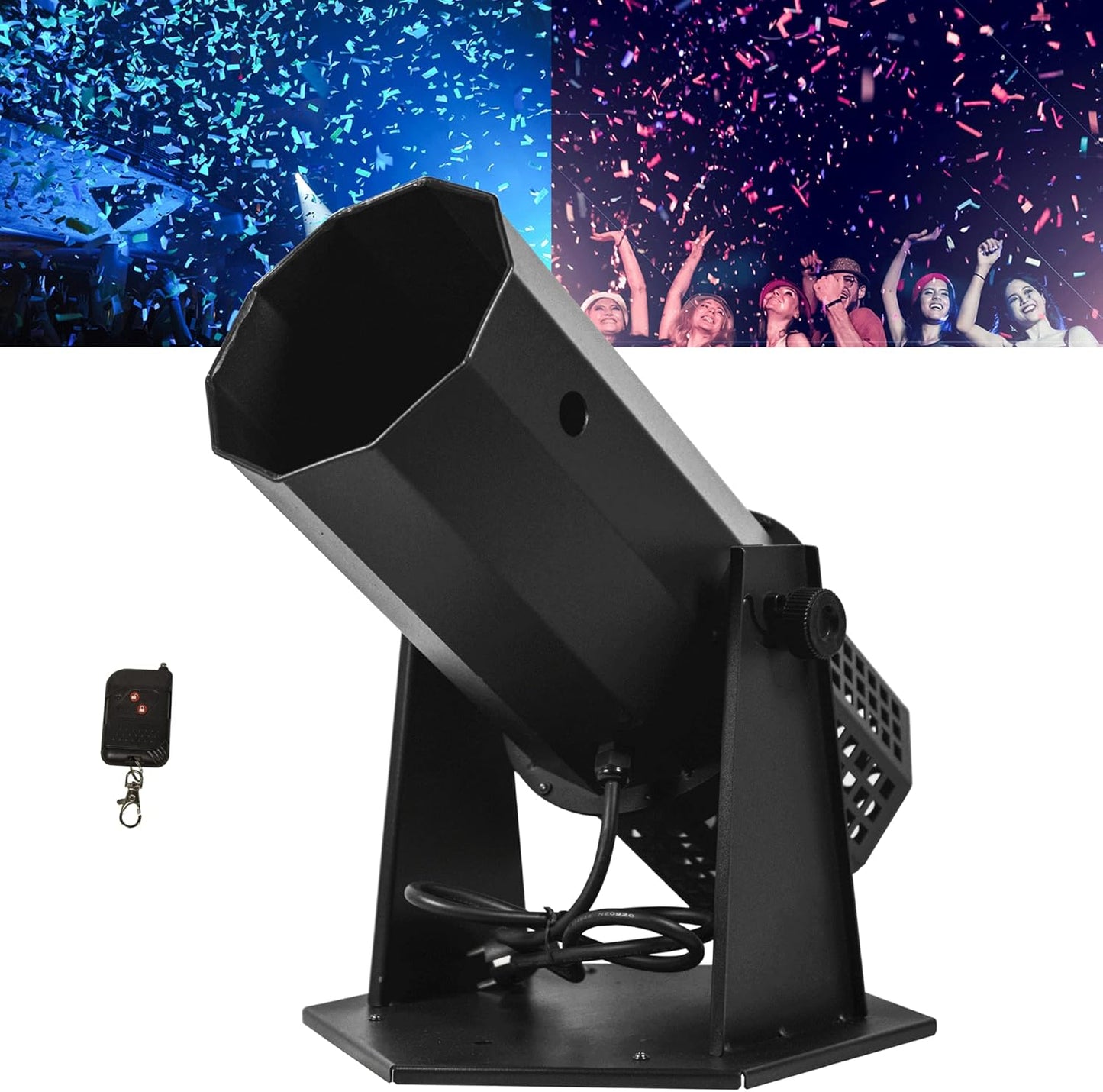 1500W Professional Confetti Machine Confetti Cannon Machine Electric Confe-tti Launcher Confe-tti Tubes W/Wireless Remote, for Special Event, Parties, Club, Wedding, Concerts