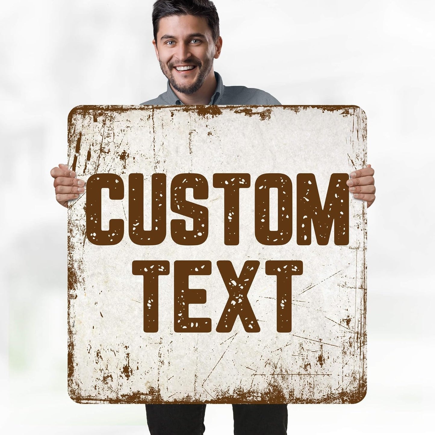 Custom Sign, Custom Street Sign, 11 Font Colors, 13 Font Styles, 4 Hole Options, 22 Sizes, 30x30 Inches, Rust Free DiBound, Fade Resistant, Made in USA by My Sign Center (Rustic)