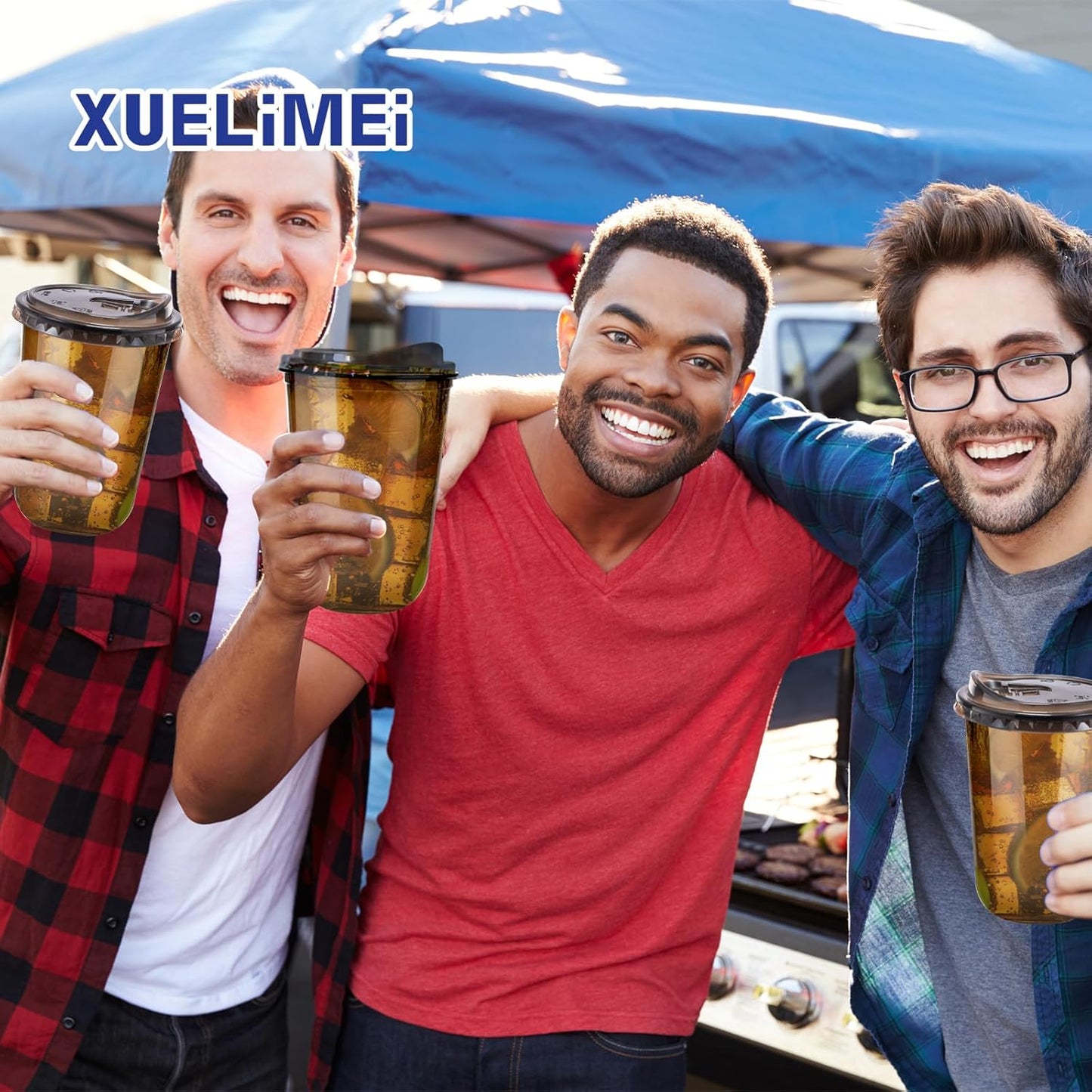 16oz Disposable Stemless Glasses With Strawless Sip Lids,PET Disposable Drinking Cups,Clear Plastic Wine Glasses for Parties Birthday,Wedding,Meeting,Christmas Party Supplies (50, Black)