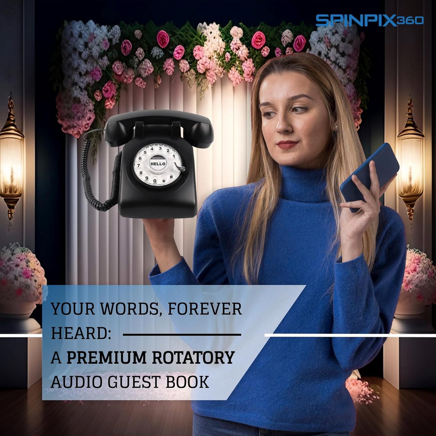 Audio GuestBook for Wedding - Record Customized Audio Messages with Guest Book – A Personal and Convenient Way to Preserve Your Special Occasions (Black Rottary)