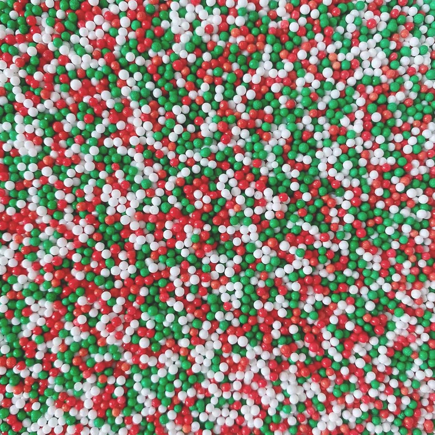 Sentovac Christmas Nonpareils Sprinkles Edible 2mm Mini Peals Red Green White Sprinkle for Cake Decorating Sugar Candy Cookie Cupcake Topper Baking Decorations Christmas Halloween Supplies