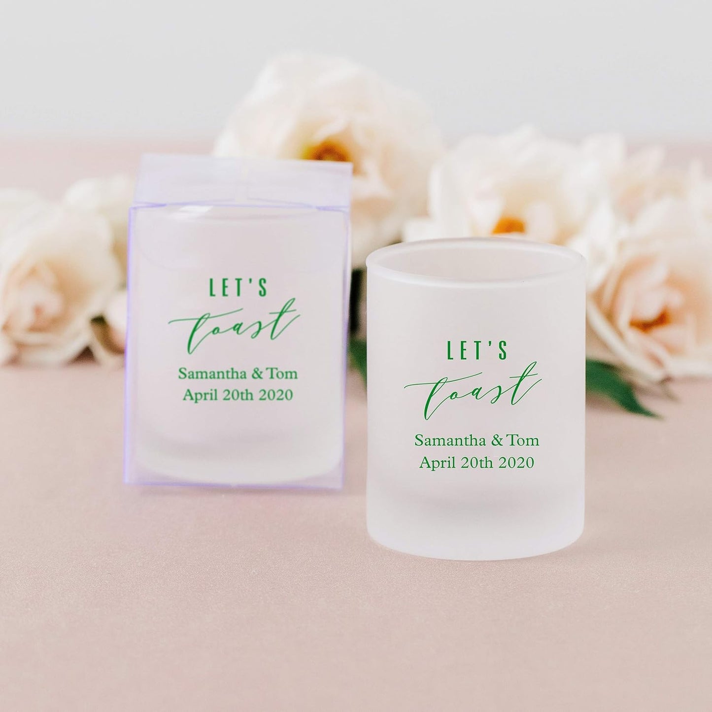 WEDDINGSTAR Personalized 3oz Frosted Shot Glass Customizable Full Color Print - 72 pack