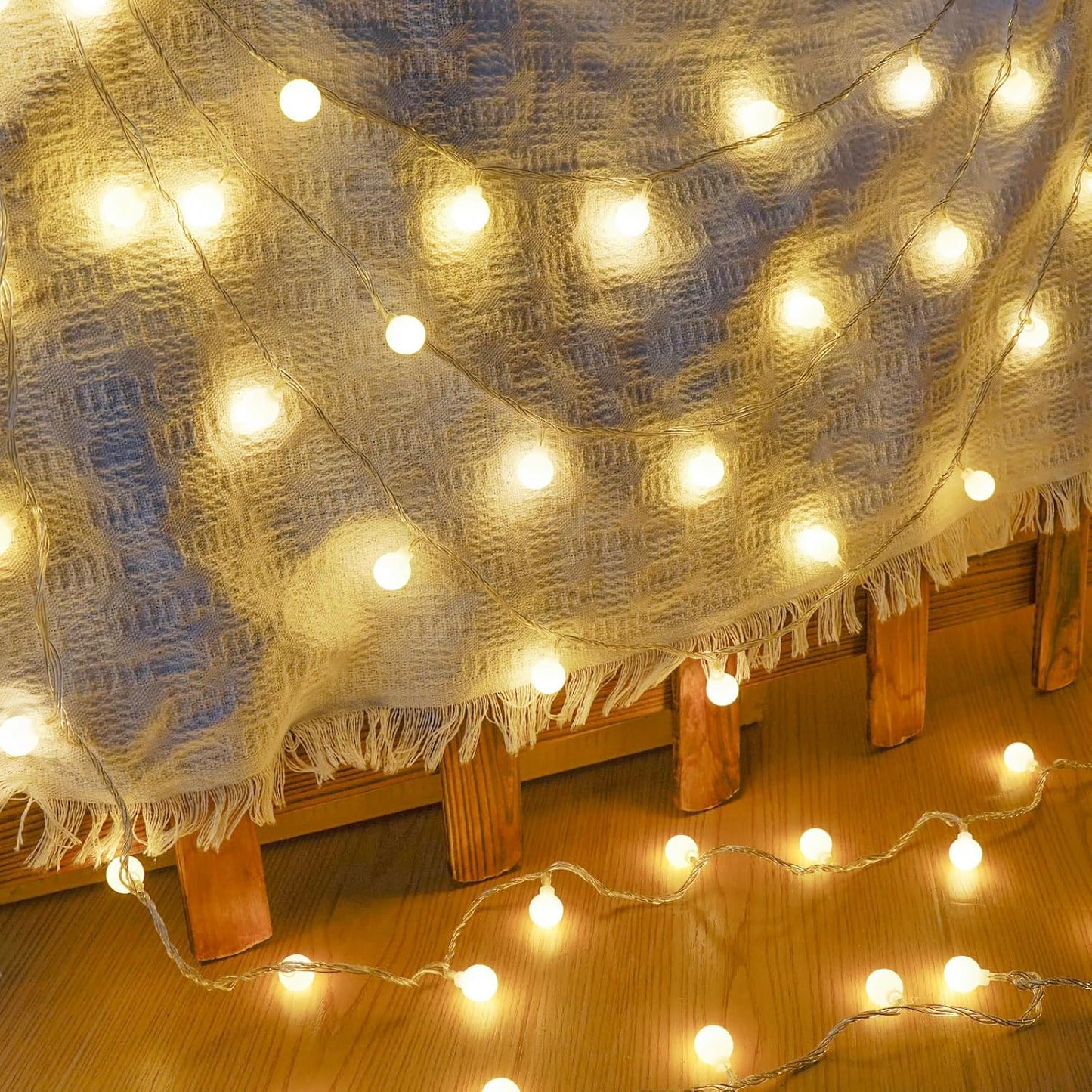 43FT 100LED Connectable Globe String Lights | 8 Modes Fairy Lights Plug in with Remote | Warm White Mini Globe Light for Indoor Outdoor Bedroom Wedding Party Garden Christmas Tree Decor