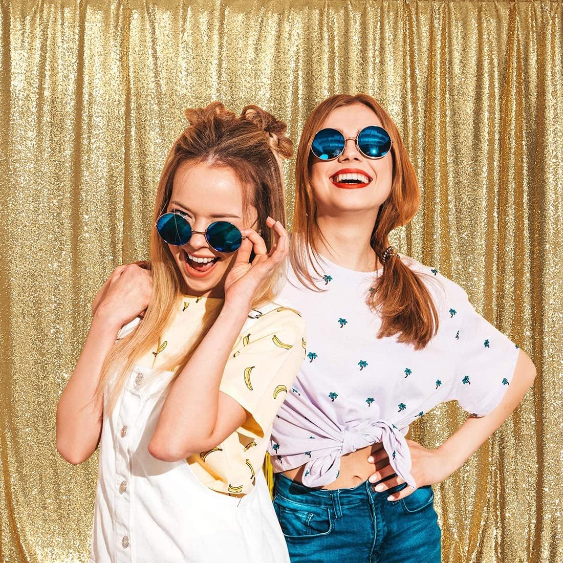 Poise3EHome Gold Sequin Backdrop, 20Ft x 10Ft Glitter Photography Background Curtains for Party Baby Shower Wedding Birthday Christmas Thanksgiving Halloween Decoration