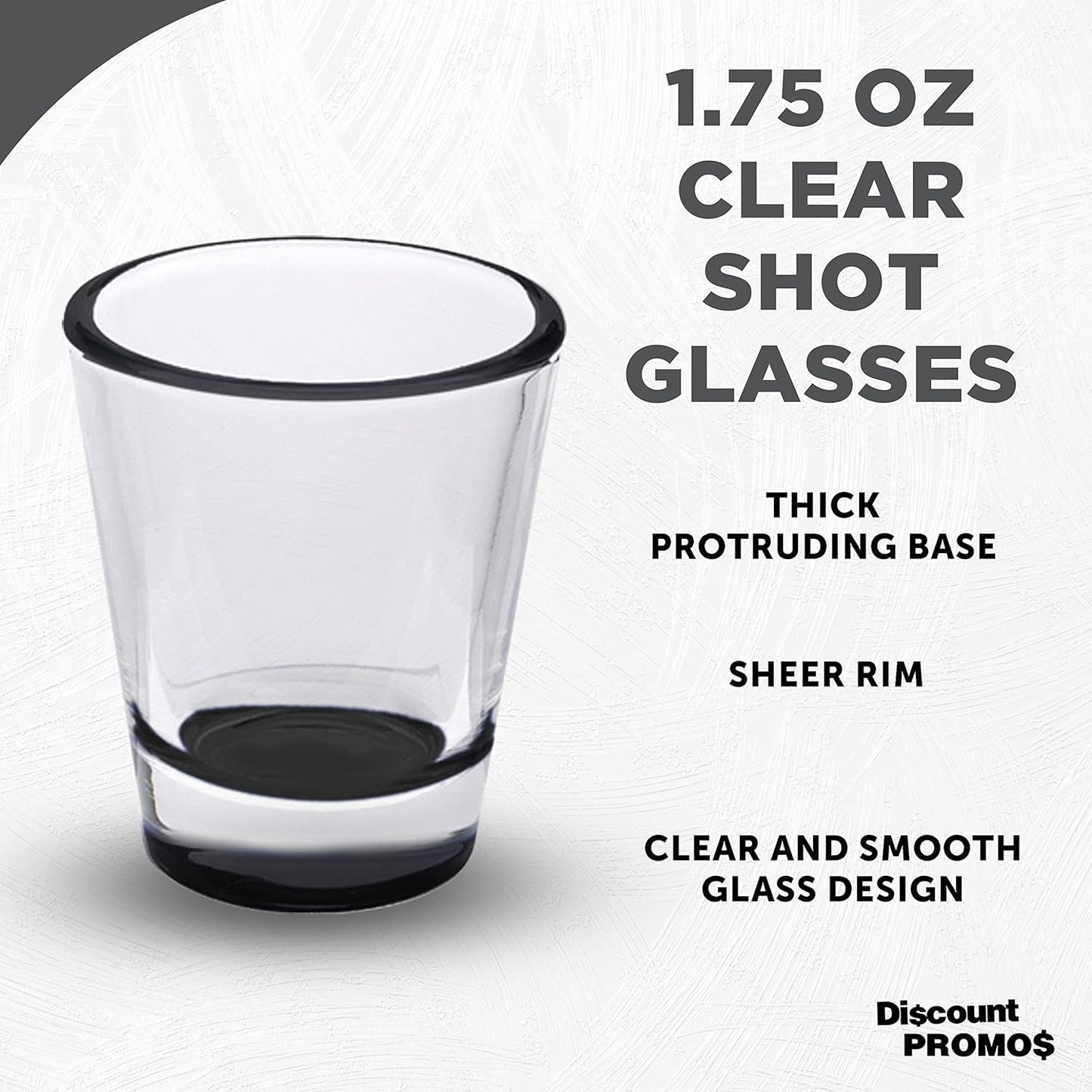 DISCOUNT PROMOS Shot Glasses Set 1.75 oz. Set of 10 Bulk Pack, Wedding Favor, Birthday Party, Tequila Shot Glasses, Vodka Shot Glass - Black Bottom Color