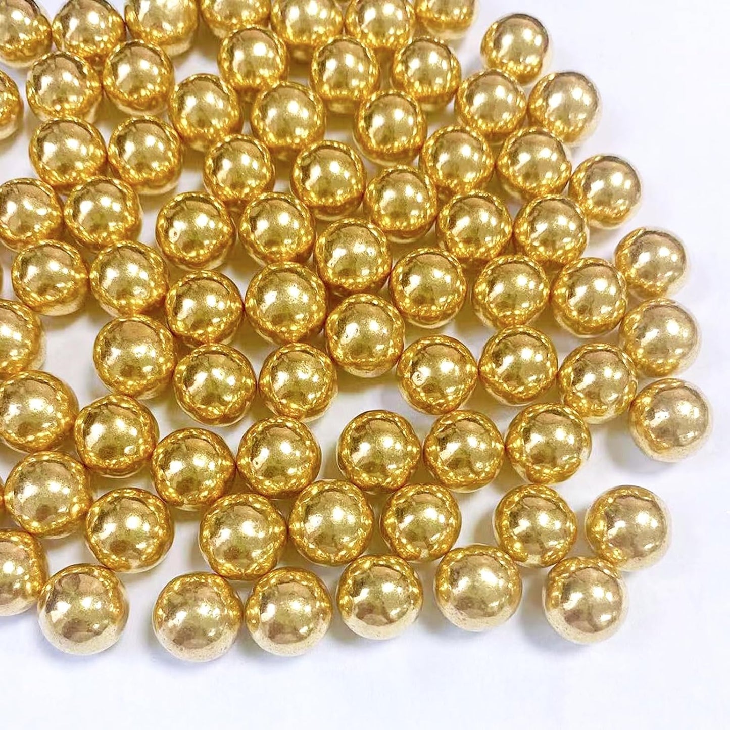 Sentovac 10mm Gold Pearl Sprinkles Large Edible Cake Decorating Sugar Candy Cookie Cake Cupcake Topper Ice Cream Baking Decorations Halloween Christmas Valentines Wedding Supplies