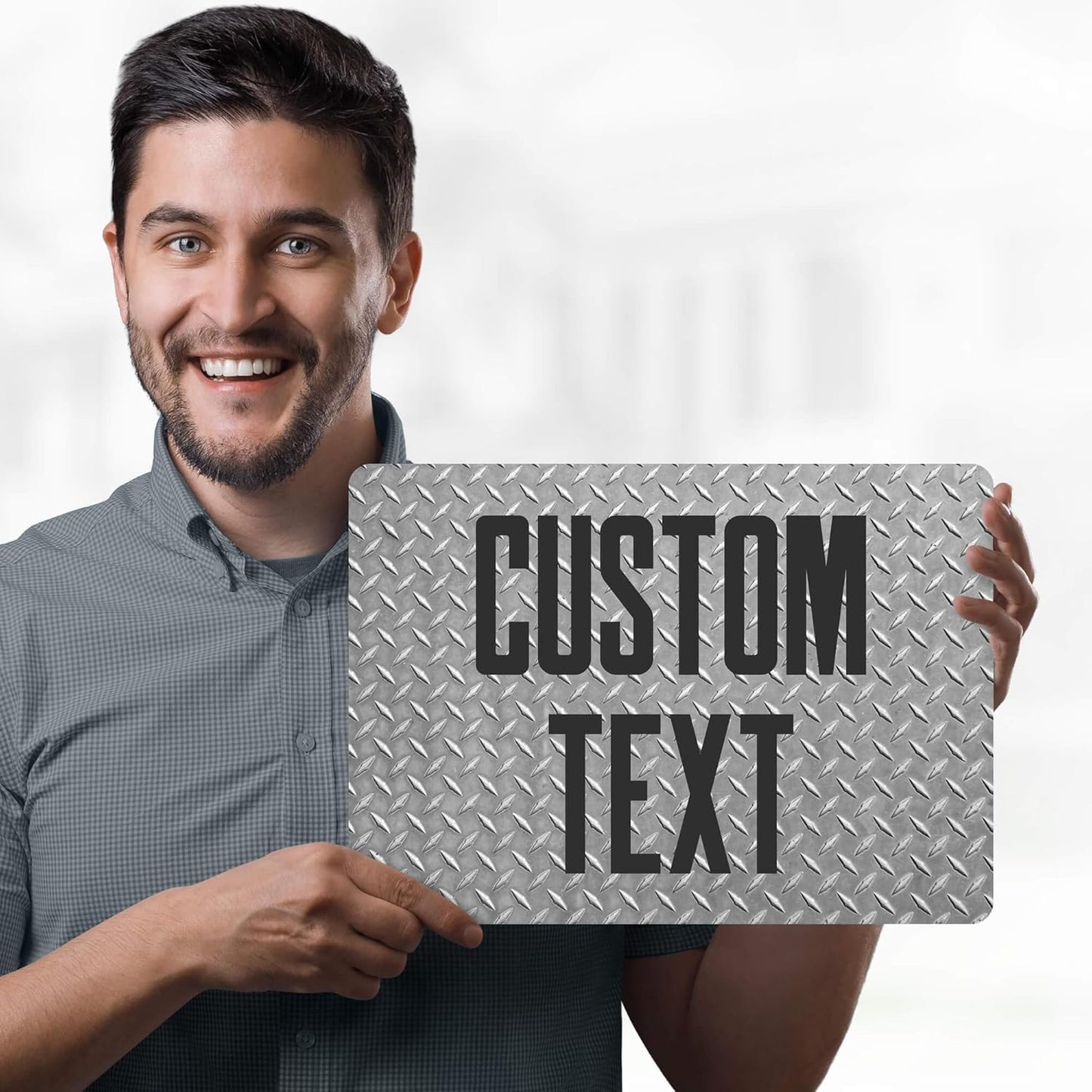 Custom Sign, Custom Street Sign, 11 Font Colors, 13 Font Styles, 4 Hole Options, 22 Sizes, 10x14 Inches, Rust Free DiBound, Fade Resistant, Made in USA by My Sign Center (Diamond Metal)