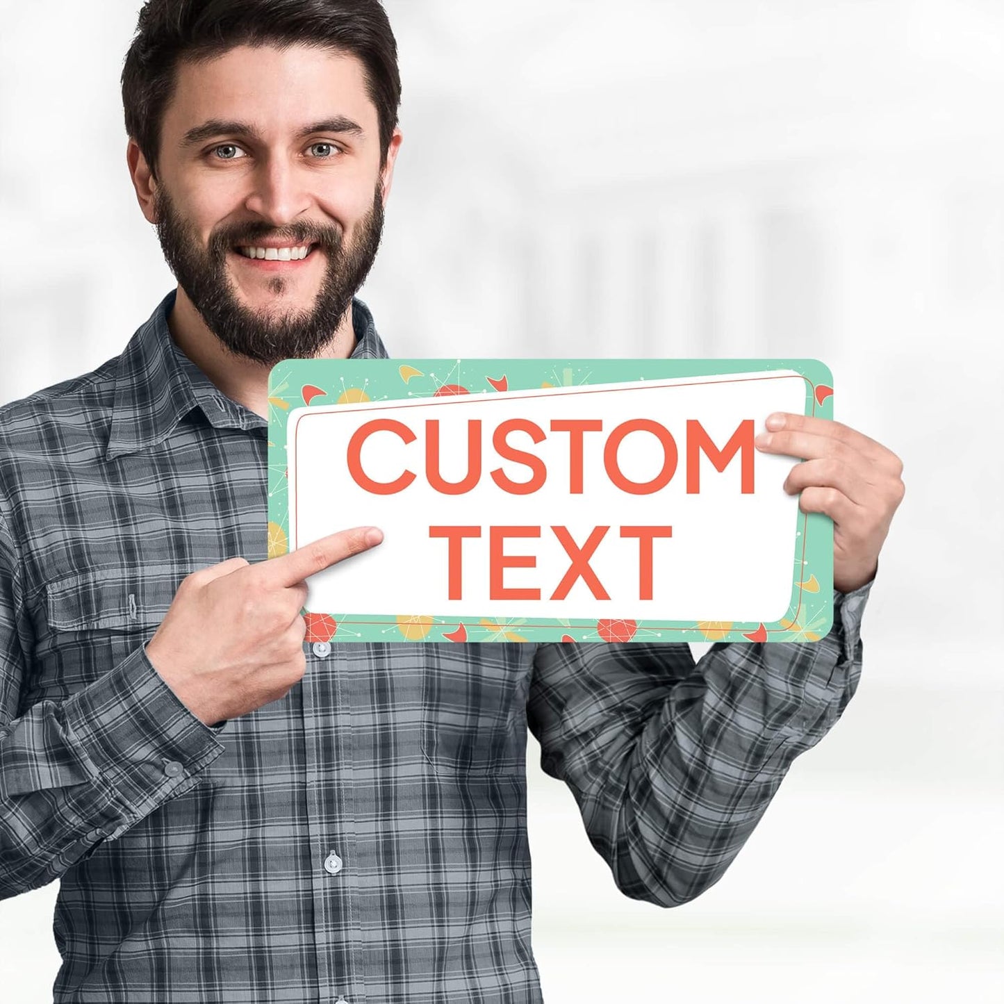 Custom Sign, Custom Street Sign, 11 Font Colors, 13 Font Styles, 4 Hole Options, 22 Sizes, 6x12 Inches, Rust Free DiBound, Fade Resistant, Made in USA by My Sign Center (Mid-Century Modern 2)