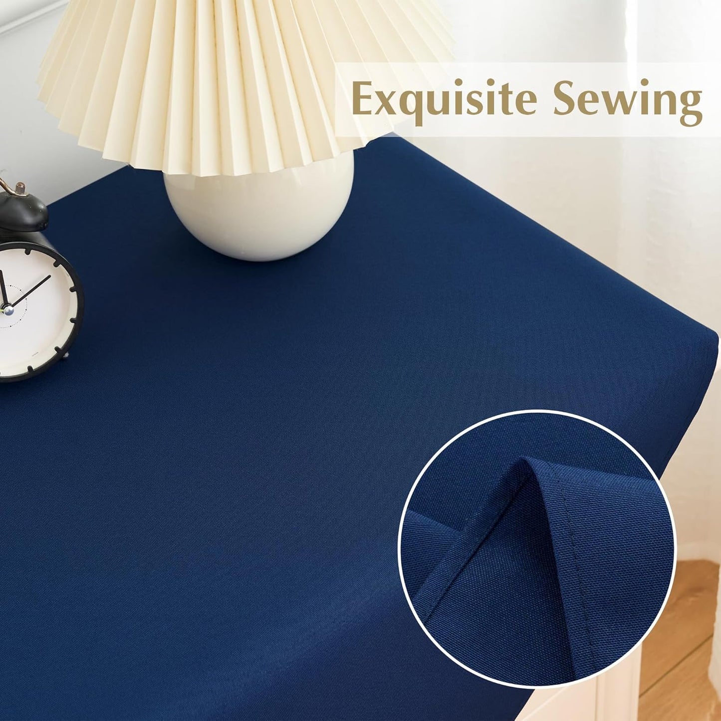 2 Pack Small Square Navy Polyester Tablecloth 24X24 Inch for End Table, Coffee Table, Nightstand
