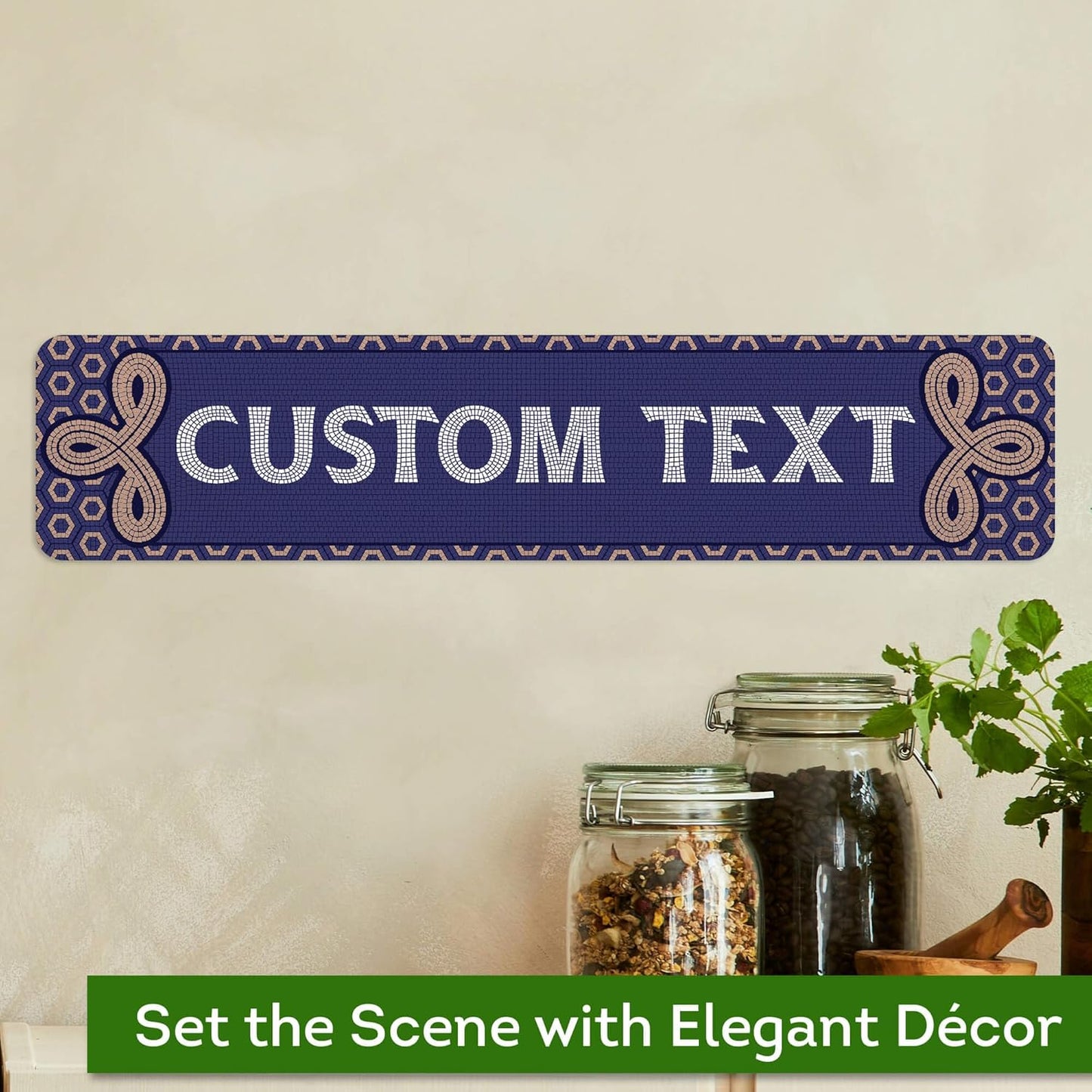 Custom Sign, Custom Street Sign, 11 Font Colors, 13 Font Styles, 4 Hole Options, 22 Sizes, 4x18 Inches, Rust Free DiBound, Fade Resistant, Made in USA by My Sign Center (Fauxsaic 1)